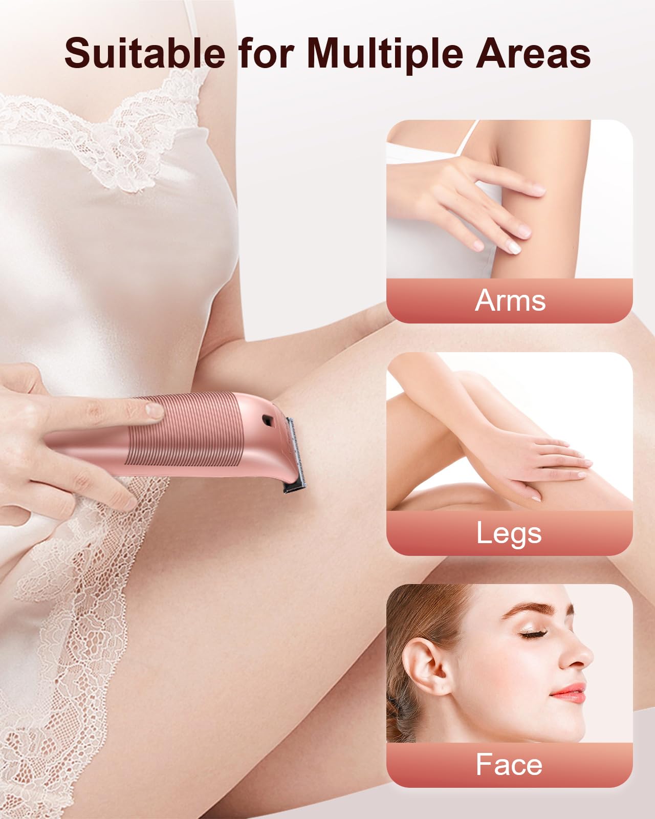 **Women's Electric Razor - IPX6 Waterproof, Rechargeable USB Shaver with Skin-Friendly Blades for Legs, Body, Arms & Face | Smooth Shaving at Home or Travel**