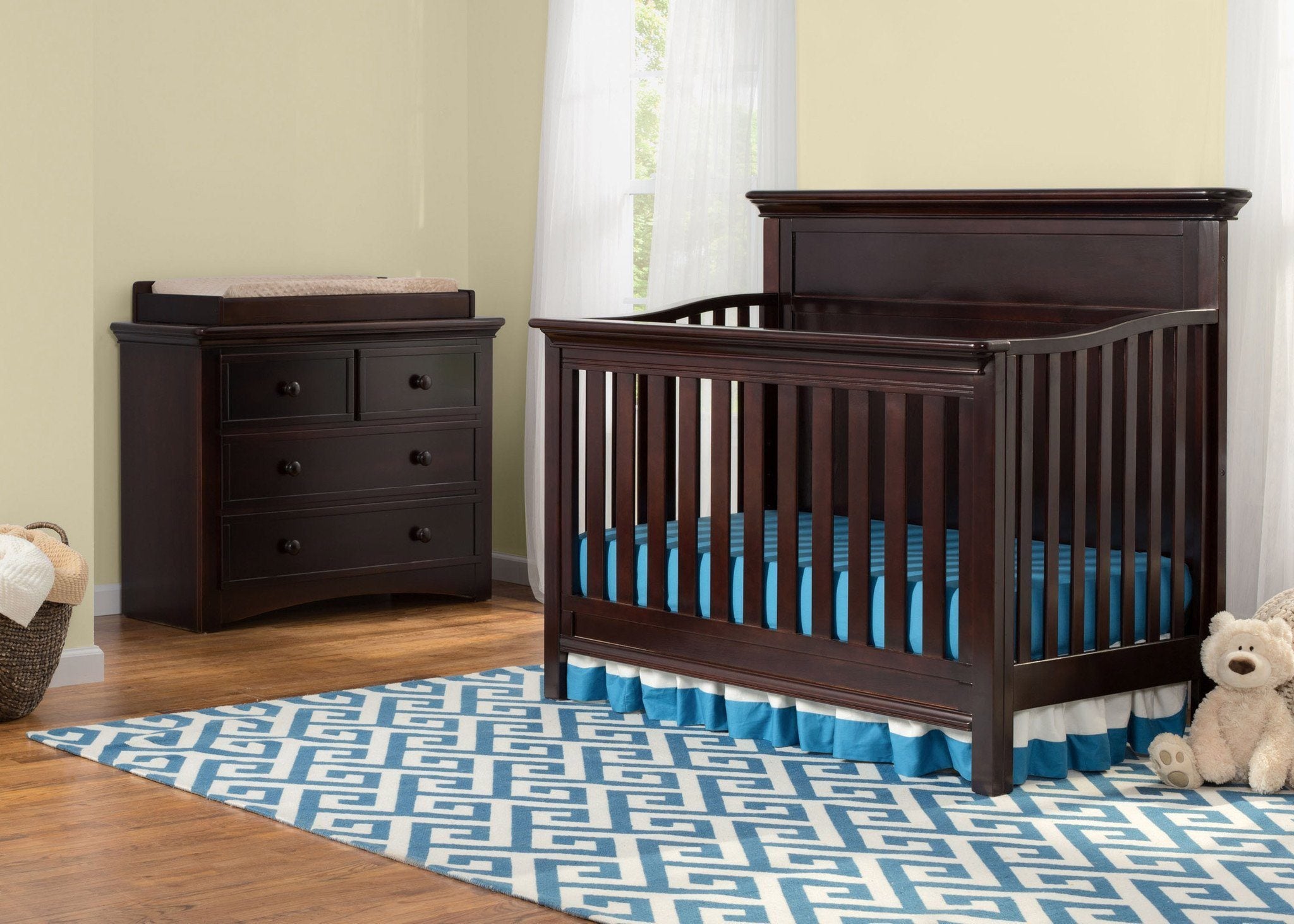 Fairmount 4-in-1 Convertible Baby Crib - Toddler Bed, Daybed & Full-Size Bed - Safe & Stylish Nursery Furniture for Newborns to Teens - Perfect for Bedrooms, Daycare & Guest Rooms