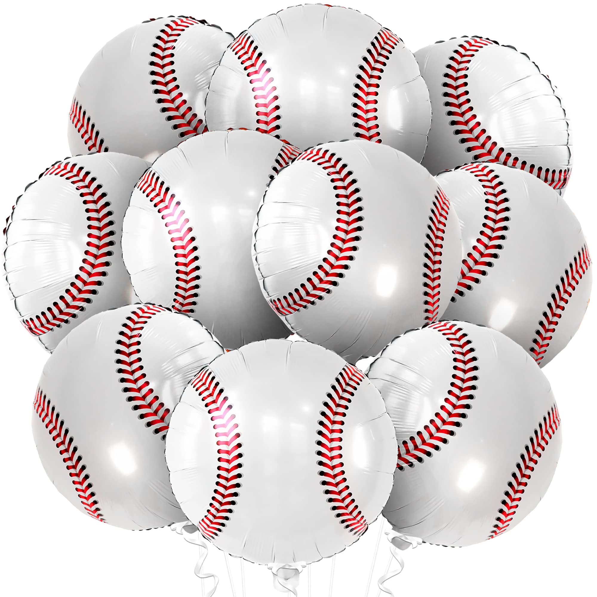 KatchOn 10-Pack 18 Inch Baseball Balloons - Softball Party Decorations, Baseball Birthday Supplies, Sports Theme Party Decor | Perfect for Baseball Birthday Parties, Team Celebrations & Game Day Decorations