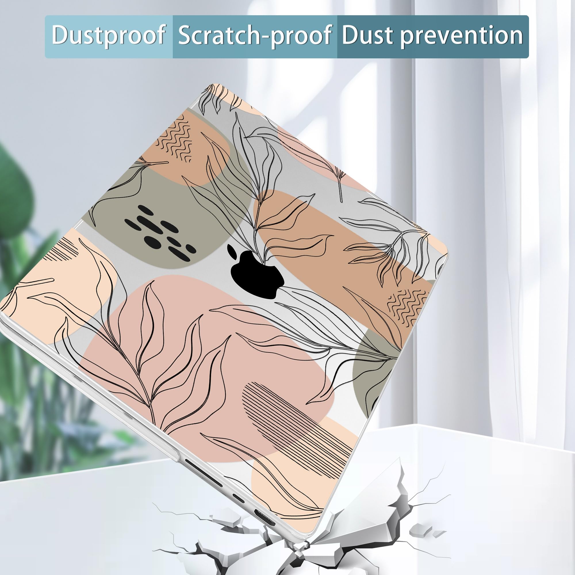 Durable Hard Shell Case for MacBook Pro 14 Inch (2021-2022 Model A2442 M1 Pro/Max) - Includes Keyboard Cover & Screen Protector | Tropical Leaves Design | Perfect for Office, Travel & School Protection