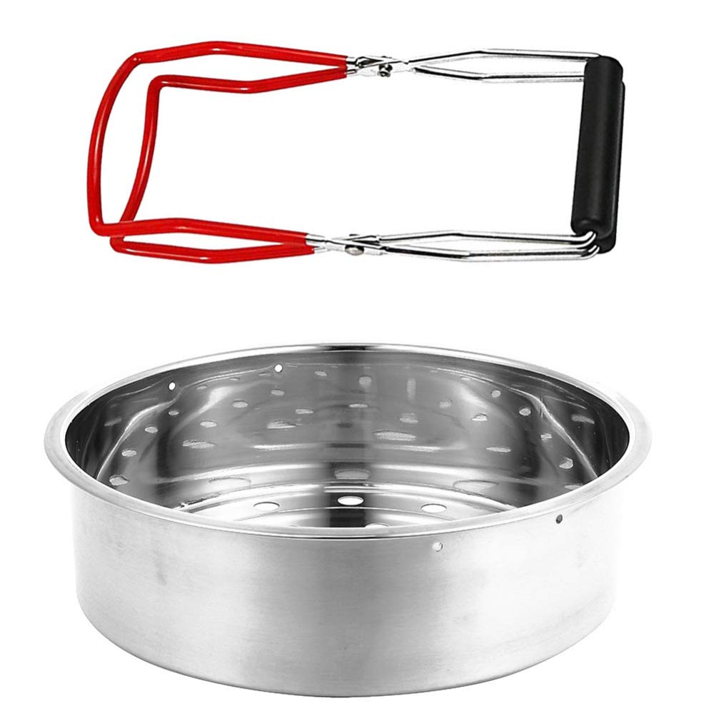 Hemoton Stainless Steel Steamer Basket with Anti-Scalding Clip - 3-Piece Food Steamer Set for Rice, Vegetables, Meat, Fish, Dumplings & Dim Sum - Perfect for Healthy Cooking, Meal Prep & Asian Cuisine