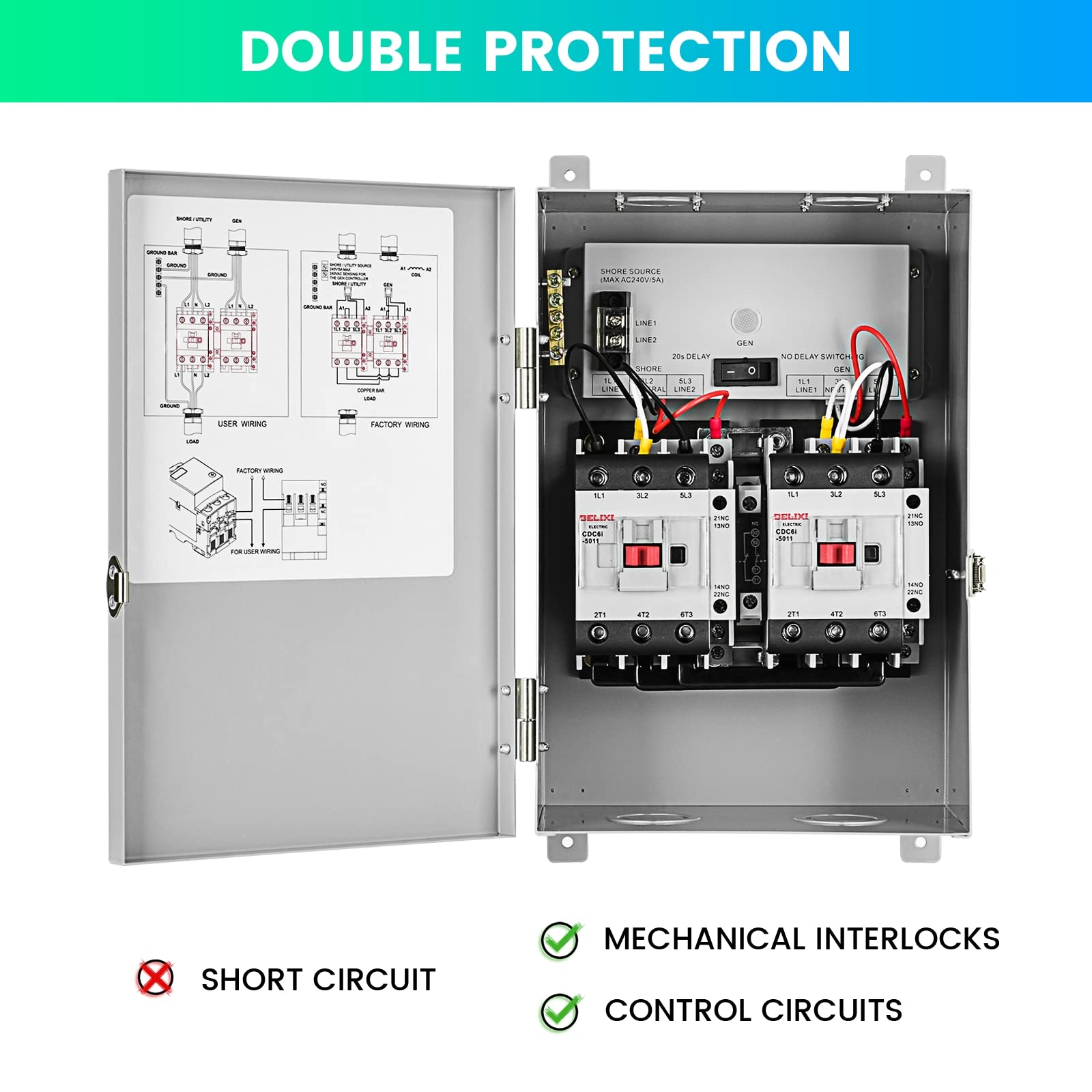 Briidea 50 Amp RV Transfer Switch - Automatic 120/240V AC Power Switch for RVs, Speedboats & Marine Use | Reliable Power Transfer Solution for Camping & Boating Adventures