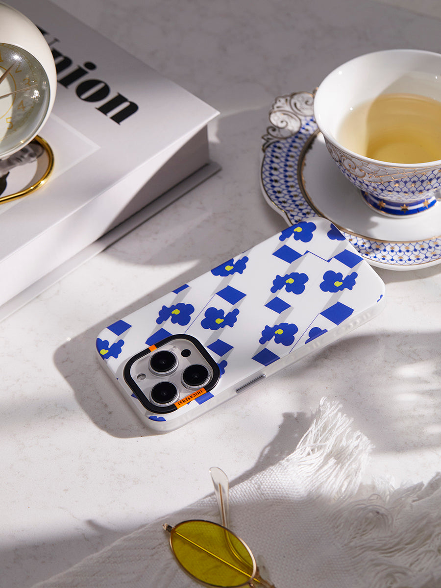 Urban Jungle Case - Deep Cobalt Blue Floral Design Phone Cover | Protective & Stylish for iPhone & Android | Perfect for Nature Lovers & Outdoor Adventures