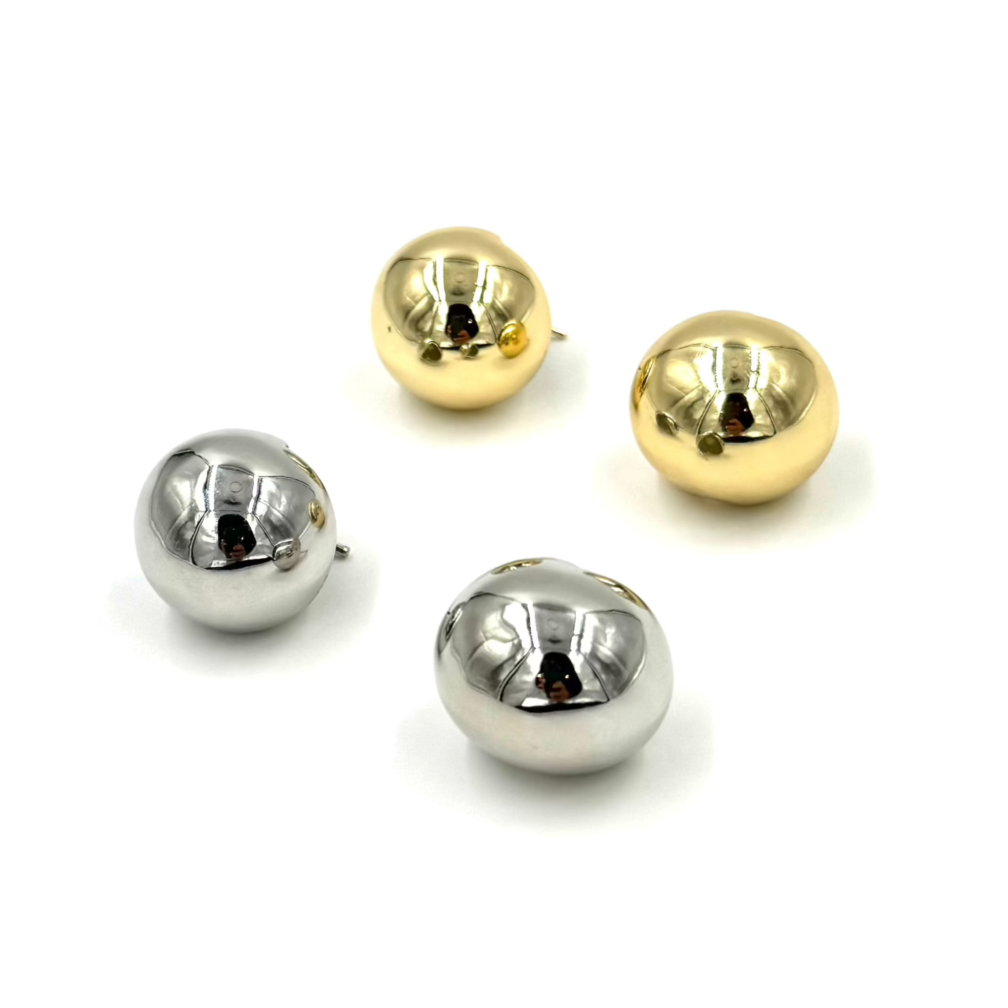 Ashley Gold Stainless Steel Large Chunky Ball Hoop Earrings for Women - Trendy Statement Jewelry for Parties, Date Night & Everyday Wear