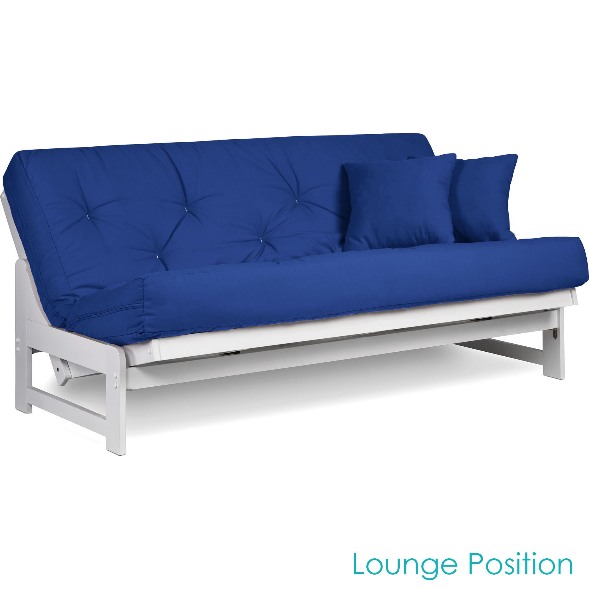 Nirvana Futons Arden Armless White Wood Futon Frame Only - Full or Queen Size Solid Hardwood Sofa Bed Frame | Space Saving Design for Small Rooms, Dorms & Apartments | Perfect for Guest Beds, Home Offices & Studio Living