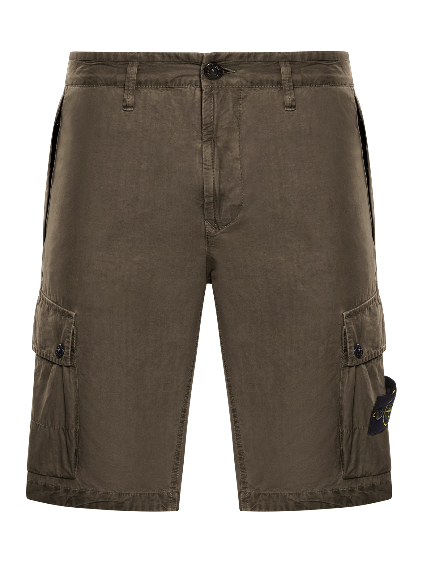 Stone Island Bermuda Slim Fit Shorts - Military Green | Men's Casual & Athletic Wear for Summer, Gym, and Outdoor Activities