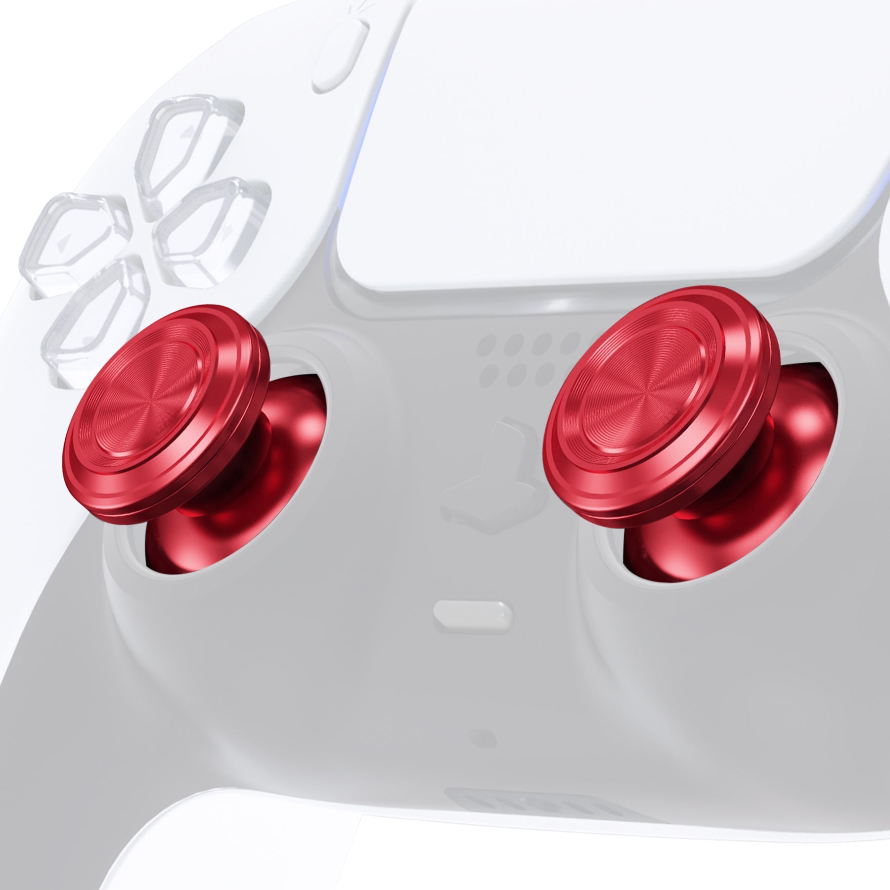 Premium eXtremeRate Aluminum Metal Thumbsticks for PS5 & PS4 Controllers - Red | Enhanced Grip & Durability for Gaming | Perfect for FPS, Racing & Competitive Play