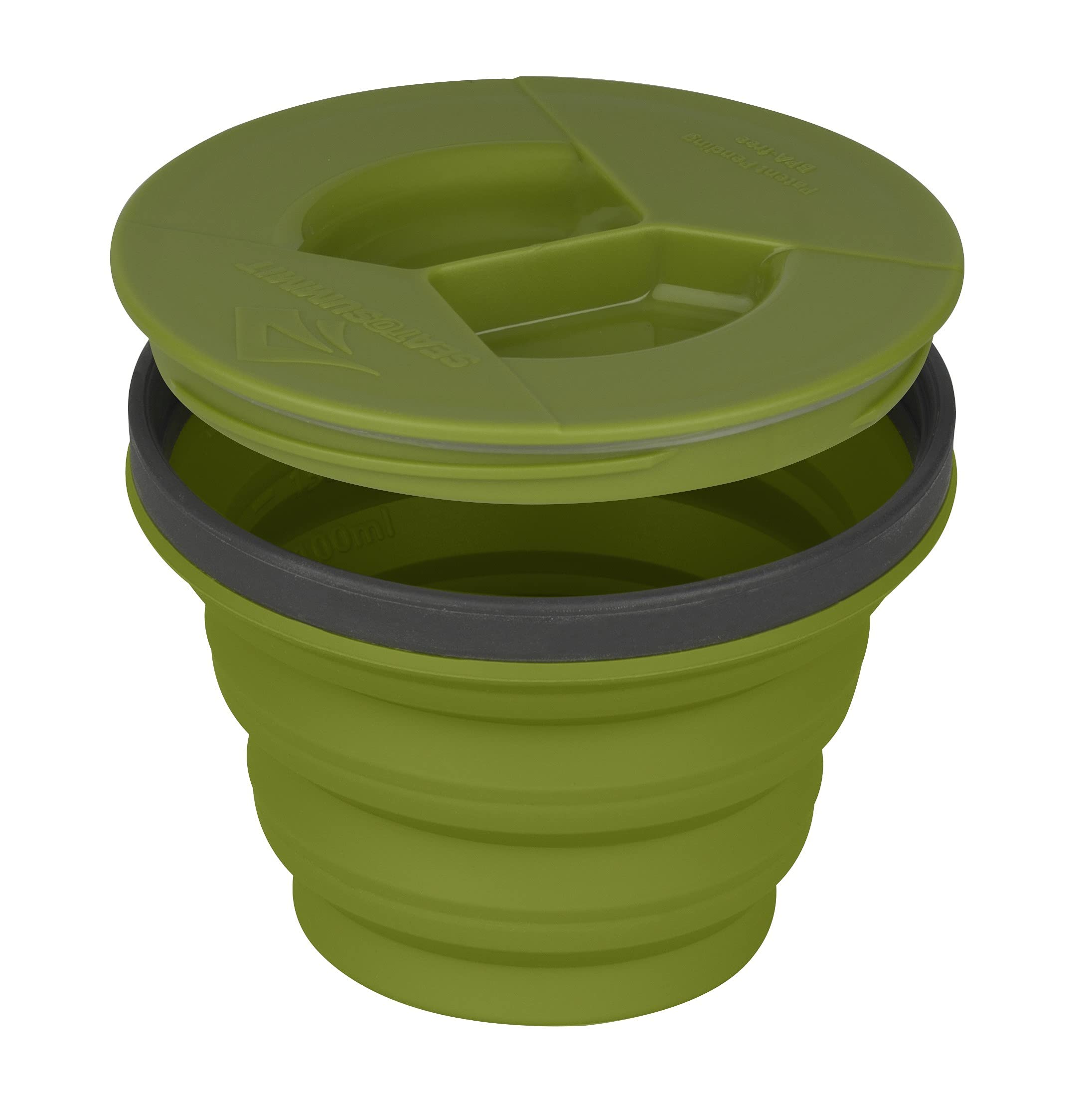 Sea to Summit X-Seal & Go Collapsible Food Storage Container - 7.2 oz, Olive Green - Lightweight & Leak-Proof for Camping, Hiking, Backpacking & Travel
