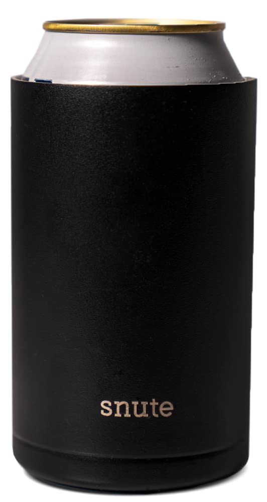 2-in-1 Insulated Can Cooler & Tumbler - 12oz Stainless Steel Beer, Soda, Energy Drink & Hard Seltzer Cooler (Black) - Perfect for Camping, Beach, BBQs & Outdoor Parties