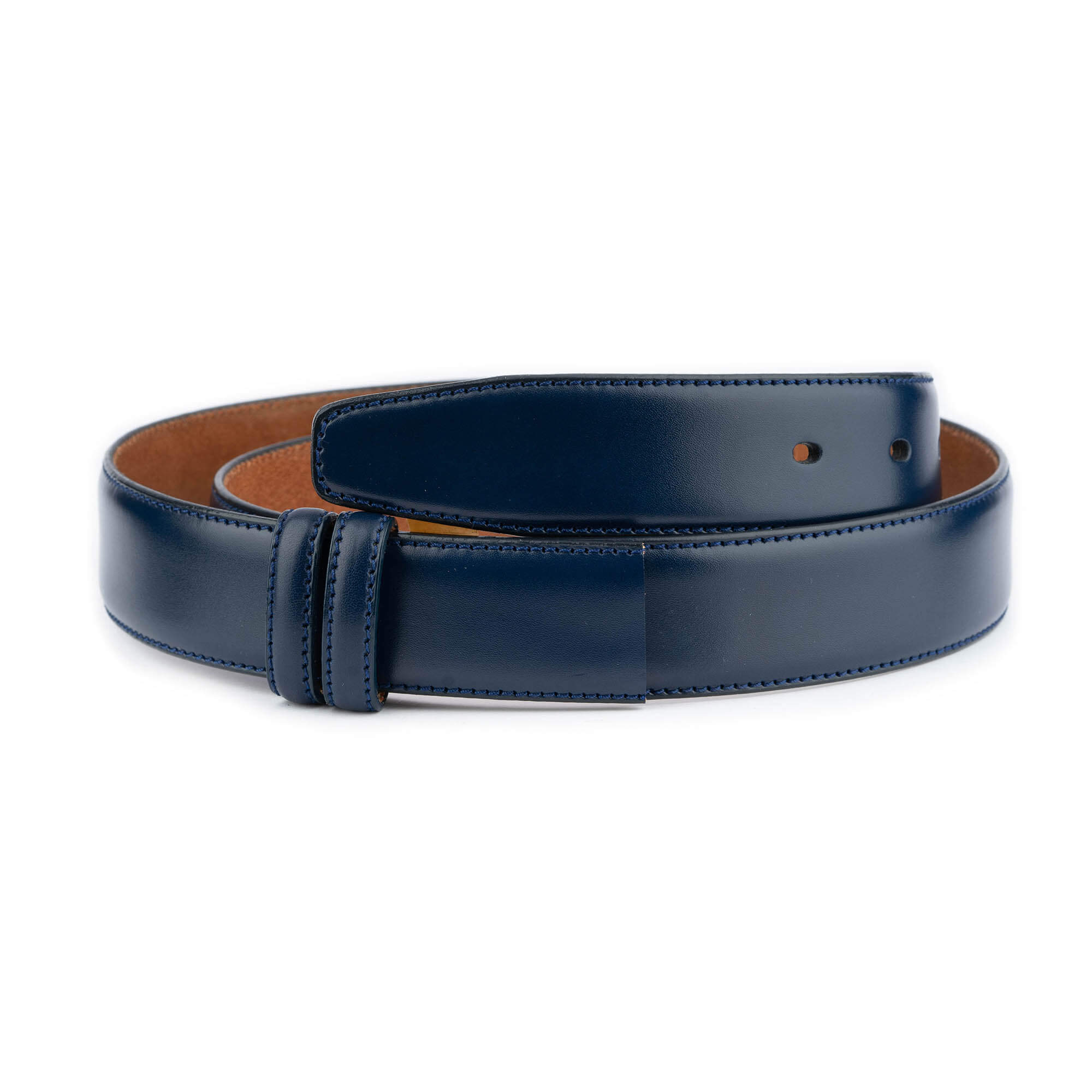 Premium Dark Blue Genuine Leather Strap Replacement for Dunhill Men's Belt Buckles - Classic Dress & Business Casual Accessory for Office & Formal Occasions