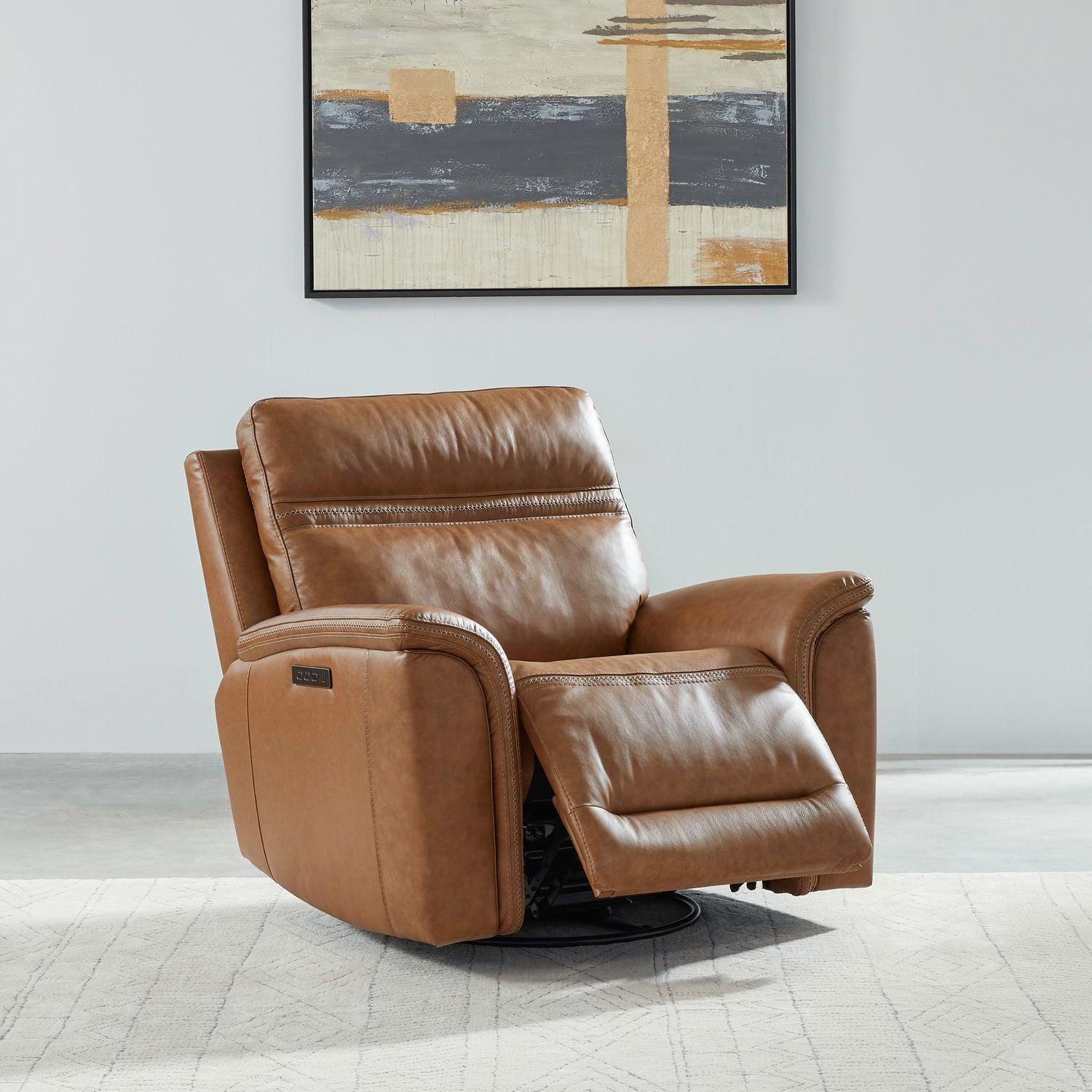 7007CM 13P Cooper Camel Recliner Chair - Premium Leather Living Room Recliner with Padded Armrests - Perfect for Home Theater, Gaming & Relaxation