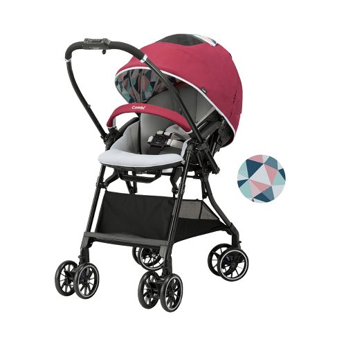 Combi Sugocal Lightweight Compact Stroller for Toddlers - Red | Easy Fold Travel Stroller for Airplane, Shopping & City Walks