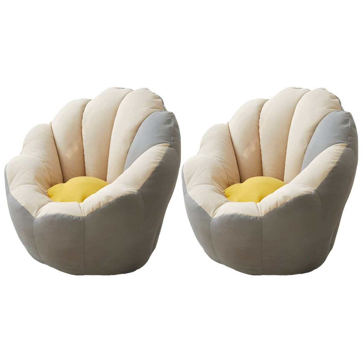 Stylish Minimalist Solid Lemon Yellow Cotton Blend Papasan Chair with Removable Slipcover & Sewn Pillow - Perfect for Living Room, Bedroom, Nursery or Outdoor Relaxation
