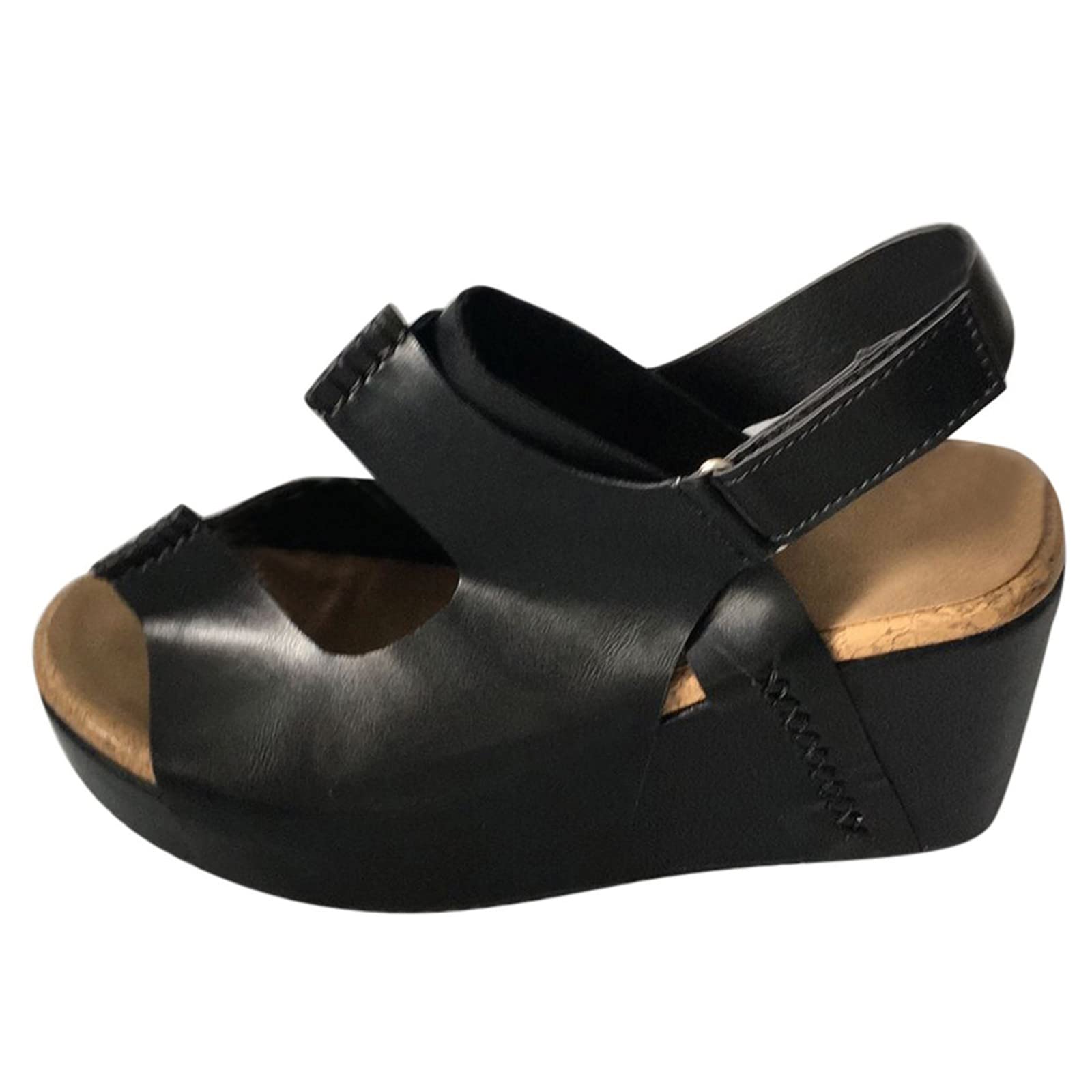 Breathable Open Toe Wedge Sandals for Women - Comfortable Casual Beach Shoes with Solid Color Design | Perfect for Summer Outings, Vacations, and Daily Wear
