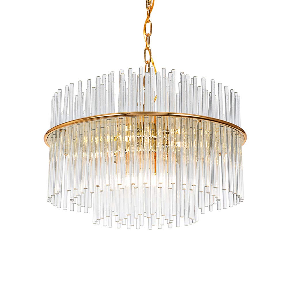 BOKT 10-Light Large Crystal Chandelier - 50cm Modern Raindrop Pendant Lighting Fixture for Kitchen Island, Farmhouse, Bedroom & Living Room | Elegant Dining Room Decor & Wedding Venue Lighting (19.7 Inches)