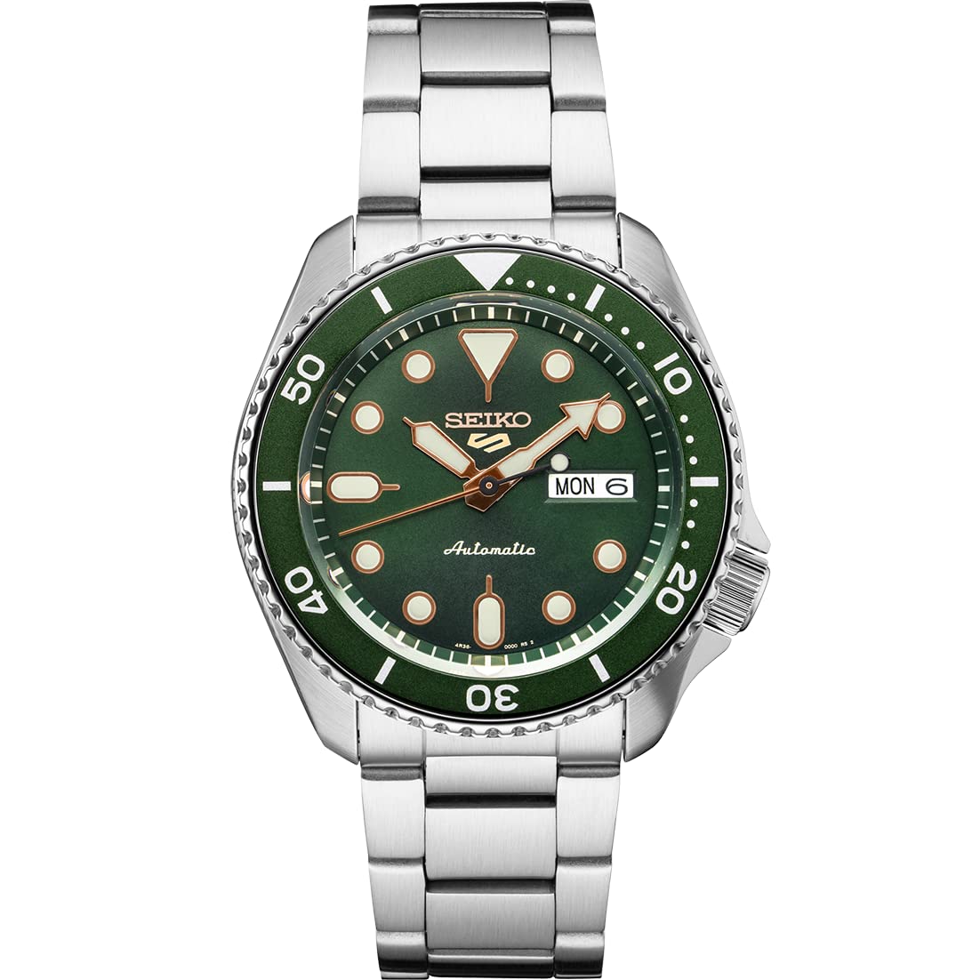 Seiko 5 Sports Automatic Men's Watch with Day/Date Calendar, LumiBrite Hands & Markers, Rotating Bezel - 100m Water Resistant - Perfect for Diving, Swimming & Outdoor Adventures