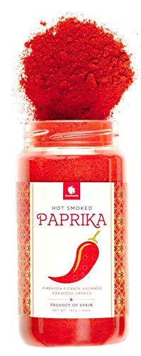 Hot Smoked Paprika Powder - Spanish Seasoning for BBQ & Stews, 5.64 oz