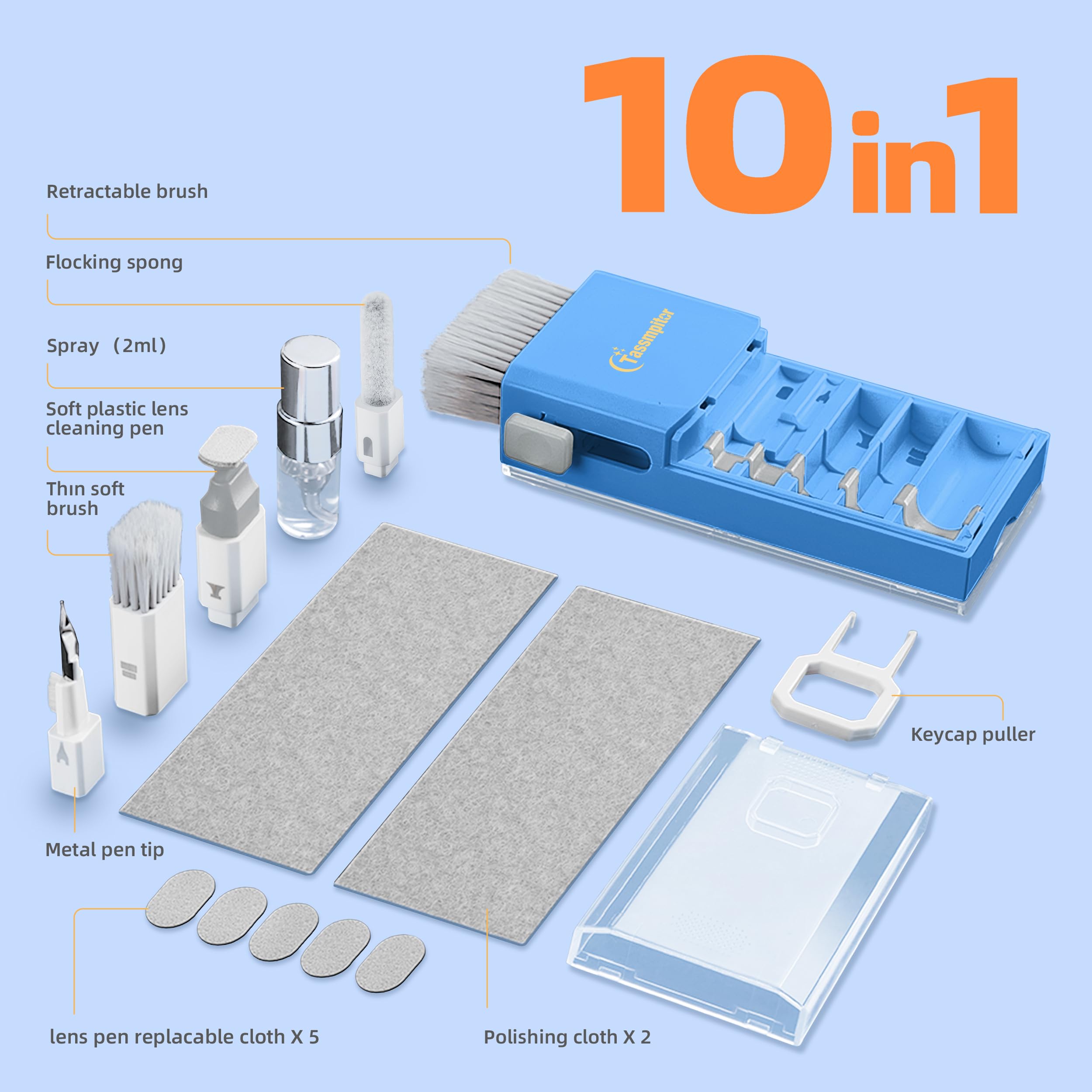 Premium Laptop & Keyboard Cleaning Kit - Safe Spray & Microfiber Wipes for MacBook, iPad, iPhone, Tablet, Camera Lens, AirPods - Multi-Tool Brush for Electronic Screens - Perfect for Home, Office & Travel Use