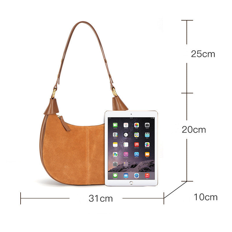 Stylish Semi-Circle Soft Leather Tote Bag for Women - Lightweight & Durable Handbag for Work, Travel & Everyday Use
