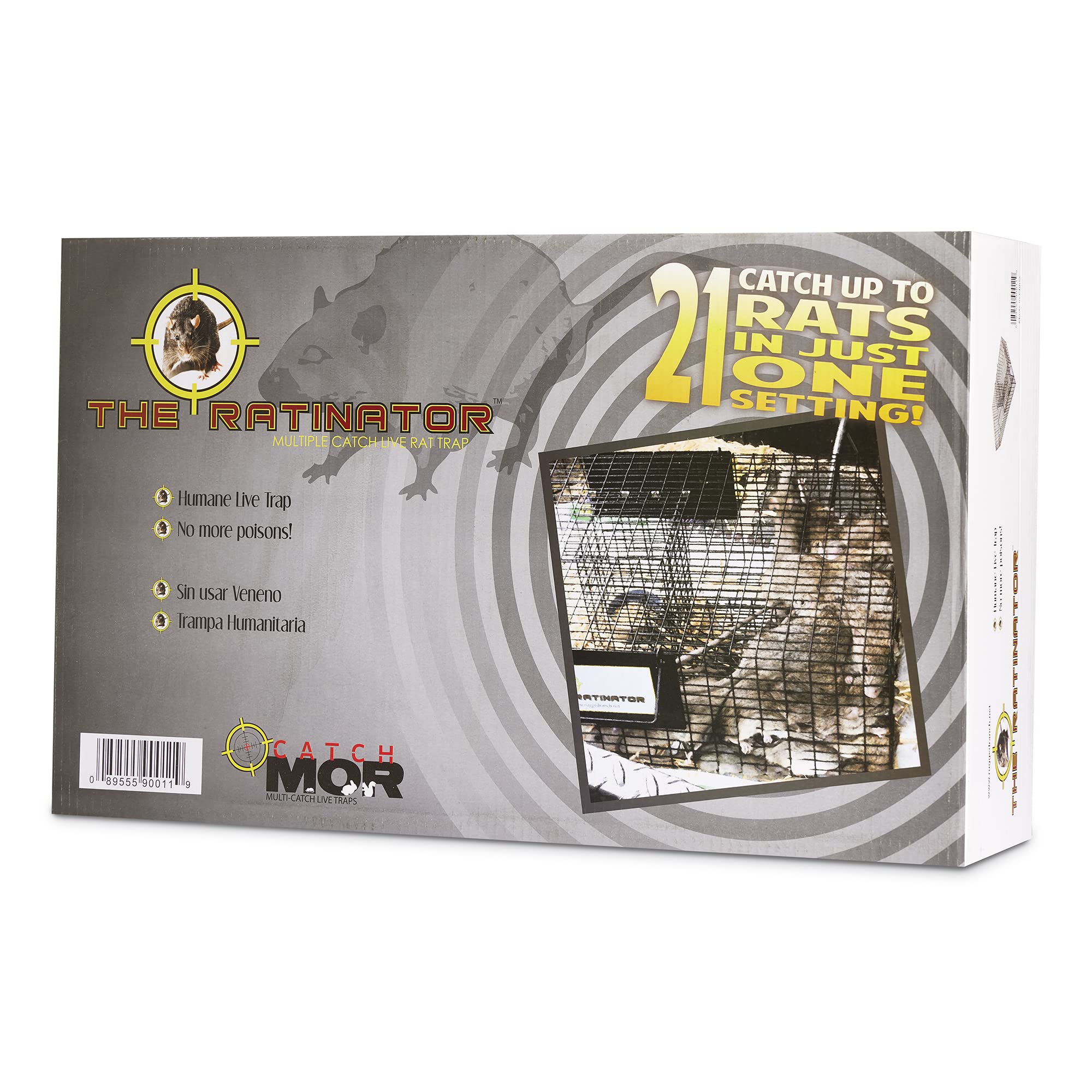 Rugged Ranch 4-Pack Humane Rat Traps - Live Mouse Catch & Release Cage for Large Rodents - Ratinator Reusable Rodent Trap - Perfect for Home, Garage & Farm Pest Control