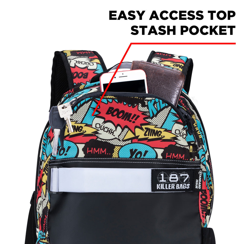 187 Killer Backpack Comic - Stylish Durable School & Travel Backpack for Students & Professionals | Perfect for Work, College & Outdoor Adventures
