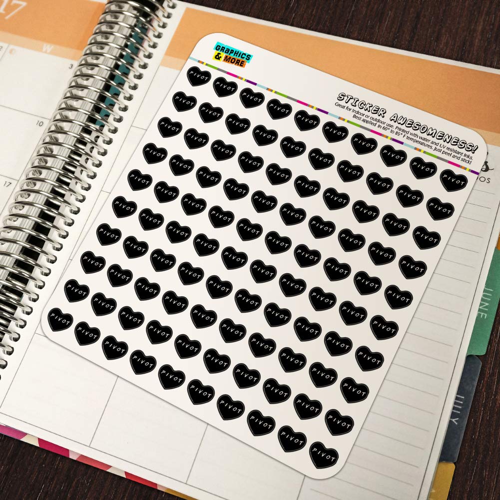 Friends Pivot Heart Shaped Planner Stickers - Decorative Scrapbook Calendar Stickers for Bullet Journals, DIY Crafts, and Memory Keeping - Perfect for Valentine's Day, Anniversaries, and Gift Decorations