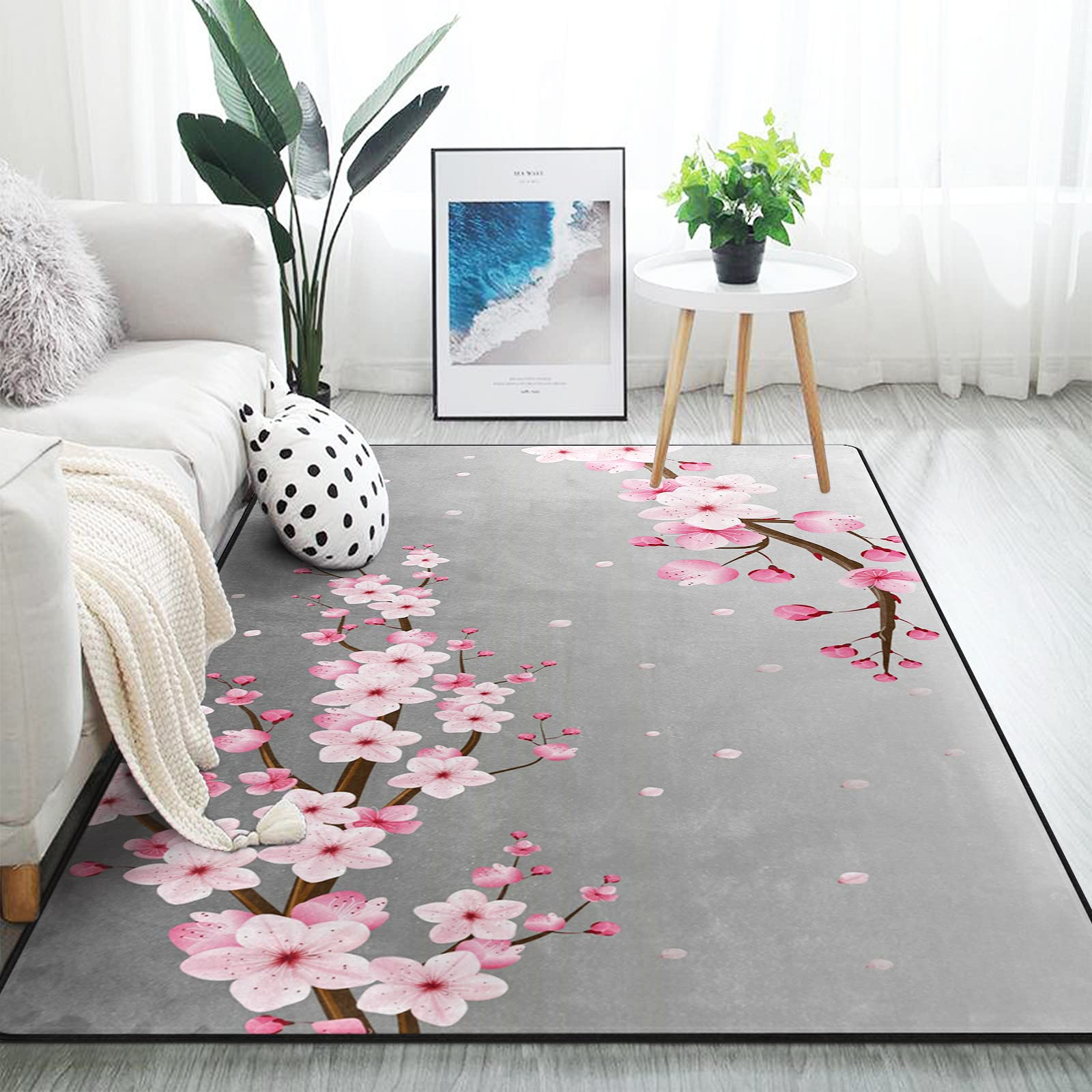 Japanese Cherry Blossom Area Rug 5'3