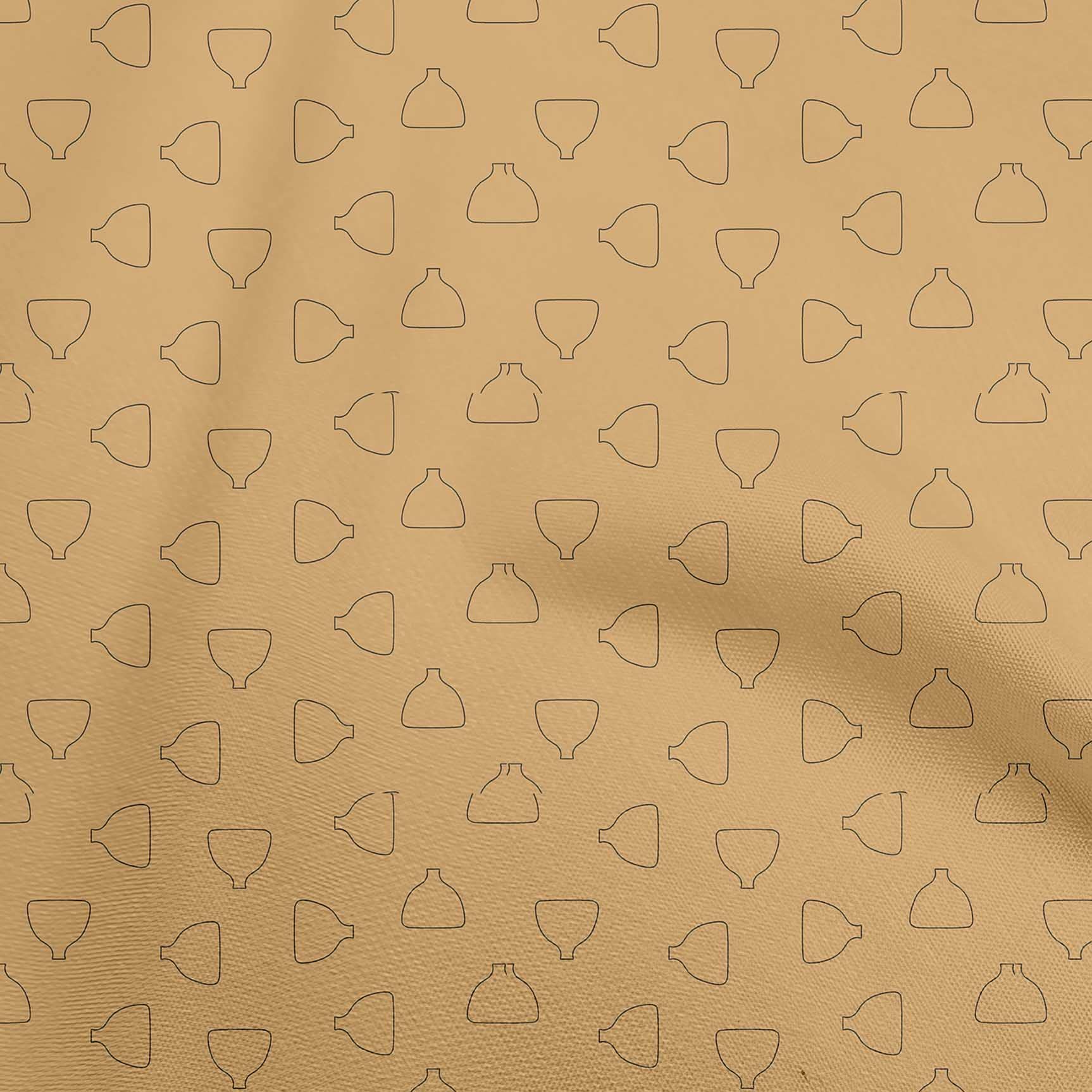 Premium 100% Cotton Poplin Twill Fabric - Light Brown Printed Plants in Vase Design - 56 Inch Wide by The Yard for Sewing, Quilting & DIY Crafts - Perfect for Home Decor, Upholstery & Fashion Projects
