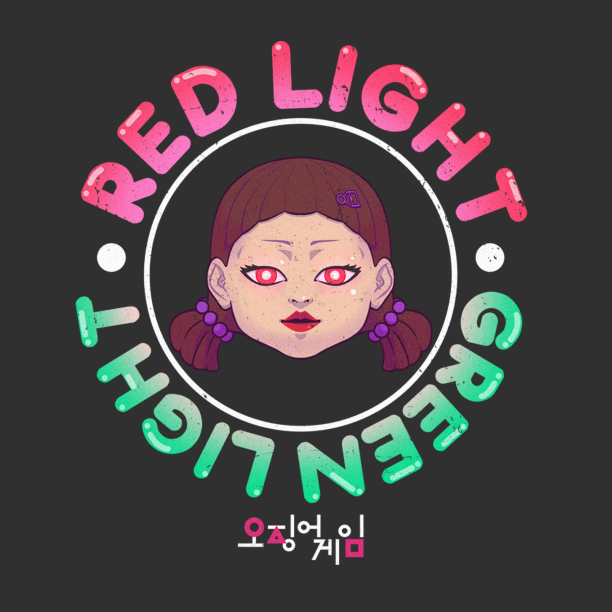 Men's Squid Game Red Light Green Light Doll T-Shirt - Officially Licensed Netflix Show Merchandise - Perfect for Cosplay, Halloween Costumes & Korean Drama Fans