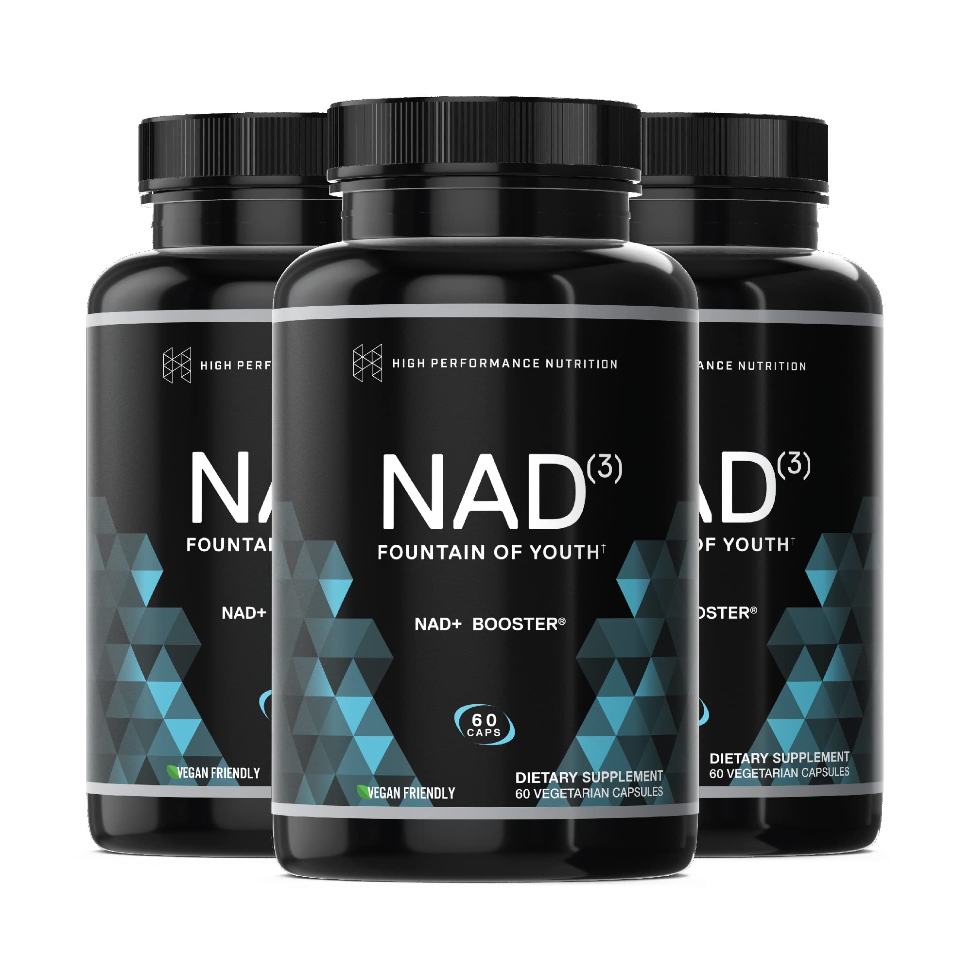 HPN NAD+ Booster Supplement – Nicotinamide Riboside Alternative (NAD3) for Anti-Aging & Cellular Health | NRF2 Activator for Men & Women | Natural Energy Support for Longevity | 60 Capsules (3-Pack) | Ideal for Daily Wellness Routine & Healthy Aging Support