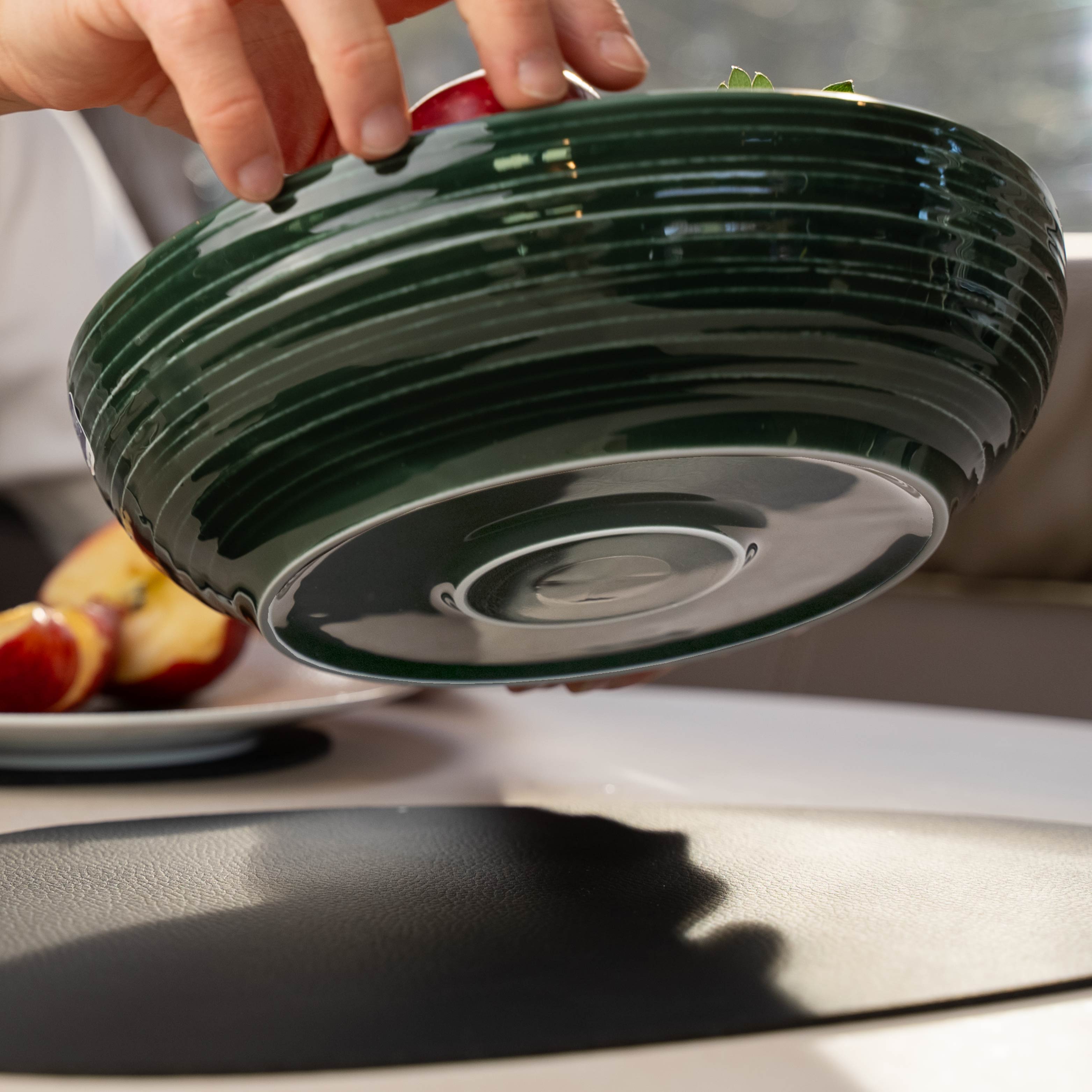 Premium Magnetic Porcelain Food Bowl - WALDGRÜN 25 cm, Durable Pet Dish for Cats & Dogs - Perfect for Home, Kitchen, or Outdoor Feeding