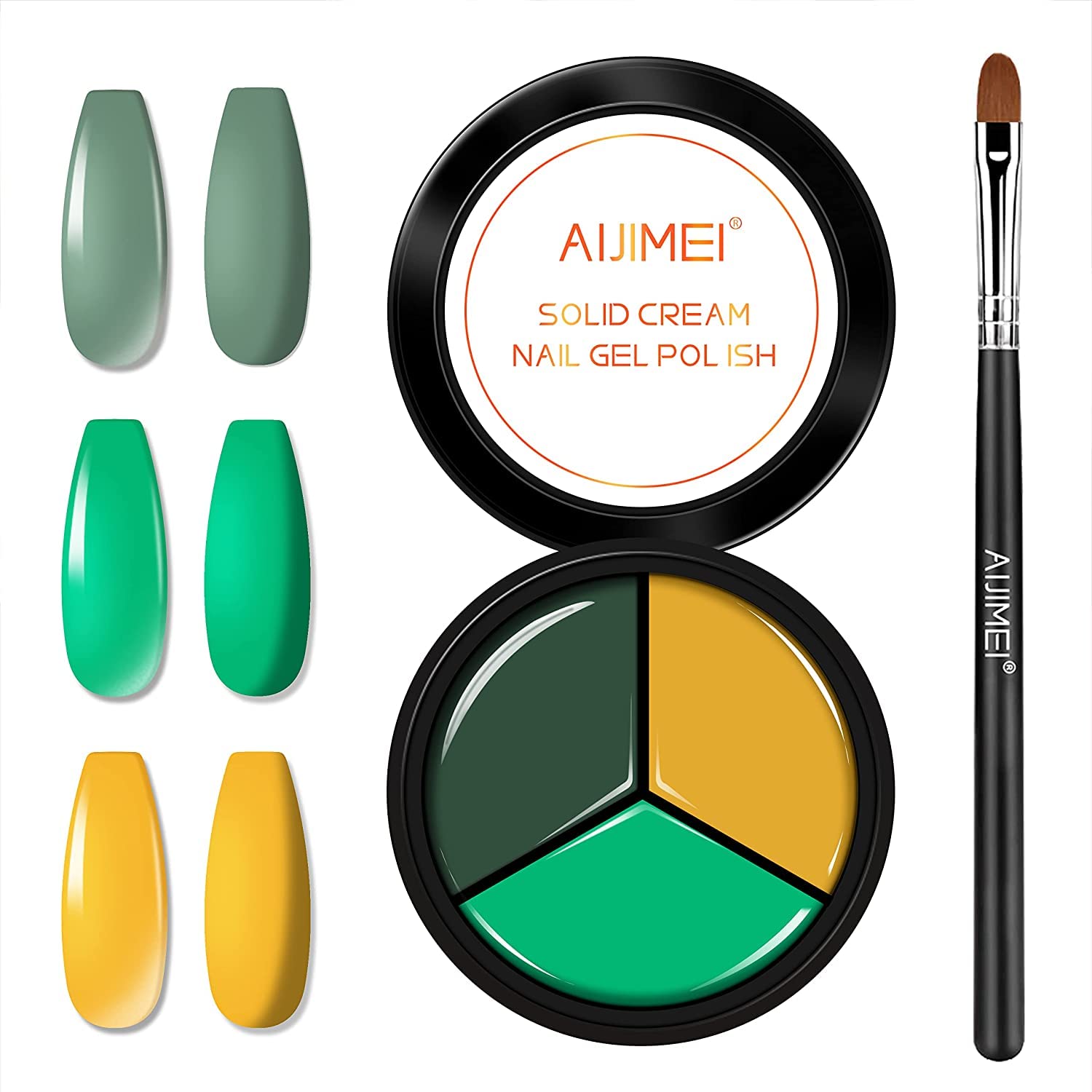 AIJIMEI 3-in-1 Solid Gel Nail Polish - Soak Off Nail Art Cream for Home & Salon Use - Long Lasting Nail Painting Gel (0.5oz/15ml, Color A11) - Perfect for Manicures, Pedicures & DIY Nail Designs