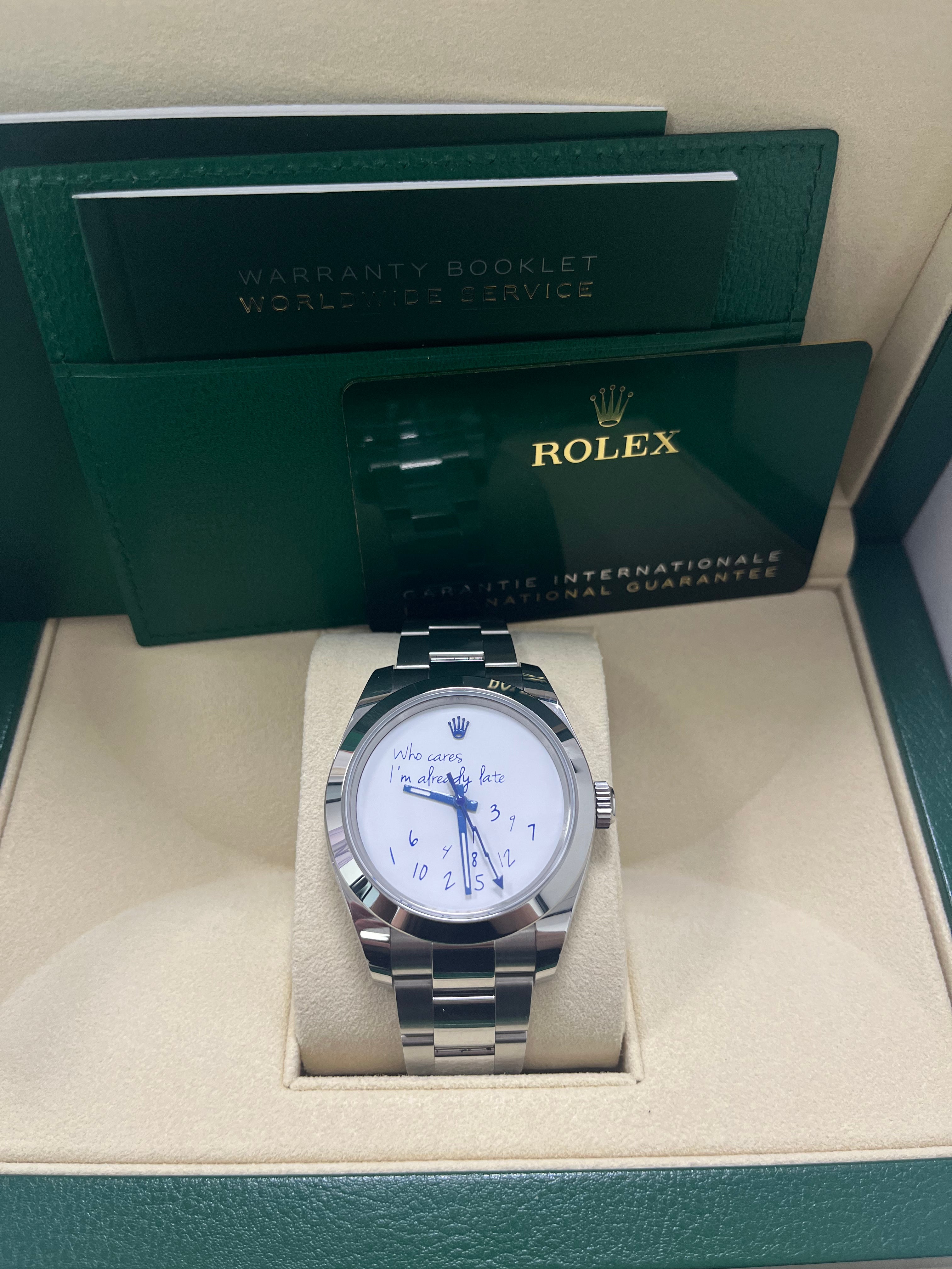 Rolex Steel Milgauss 116400GV Watch with Green Crystal - Custom Made Time Dial for Men, Luxury Sports & Everyday Wear