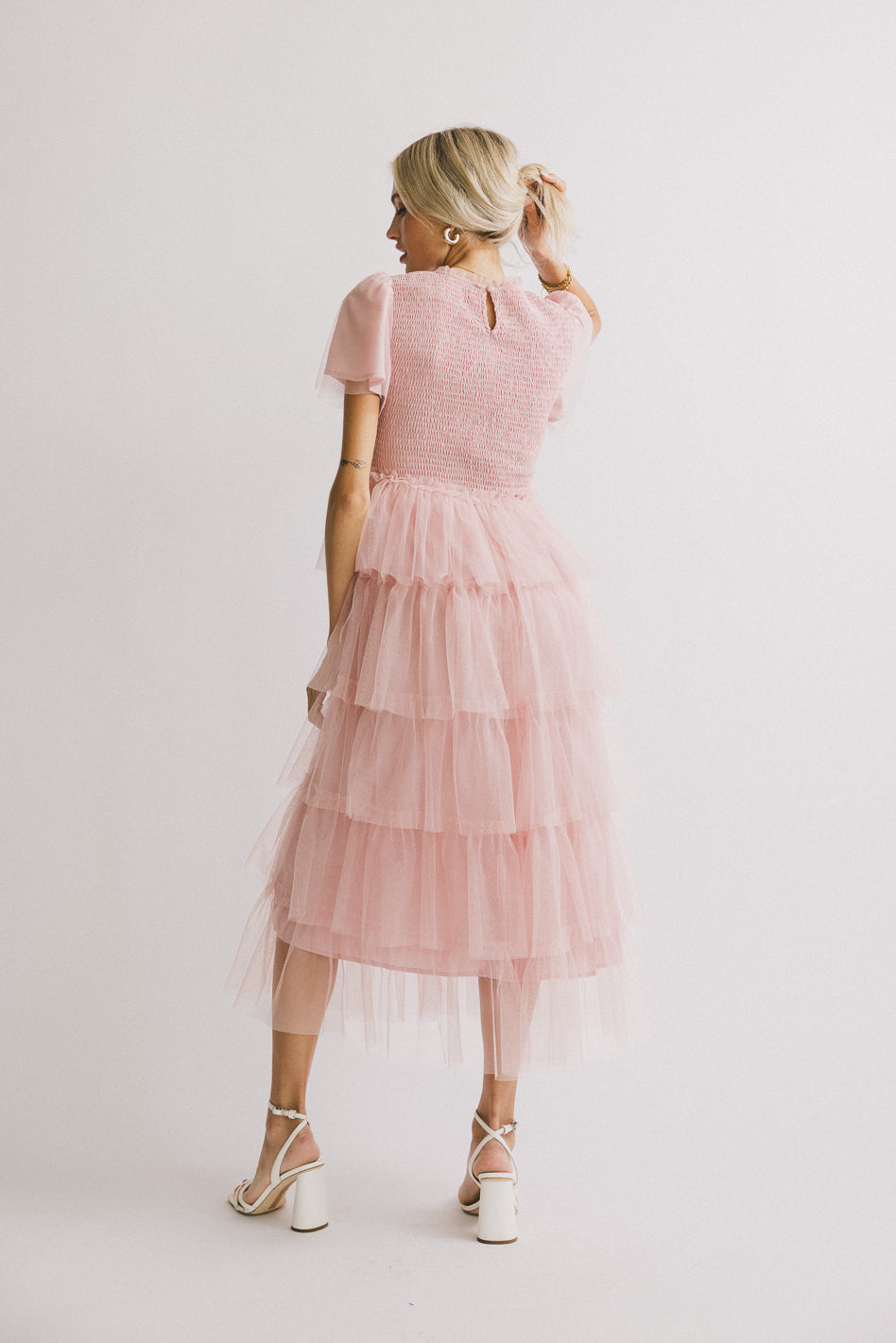 Marcella Ruffle Midi Dress for Women - Floral Print Summer Party Dress with Puff Sleeves | Perfect for Weddings, Beach Vacations & Date Nights