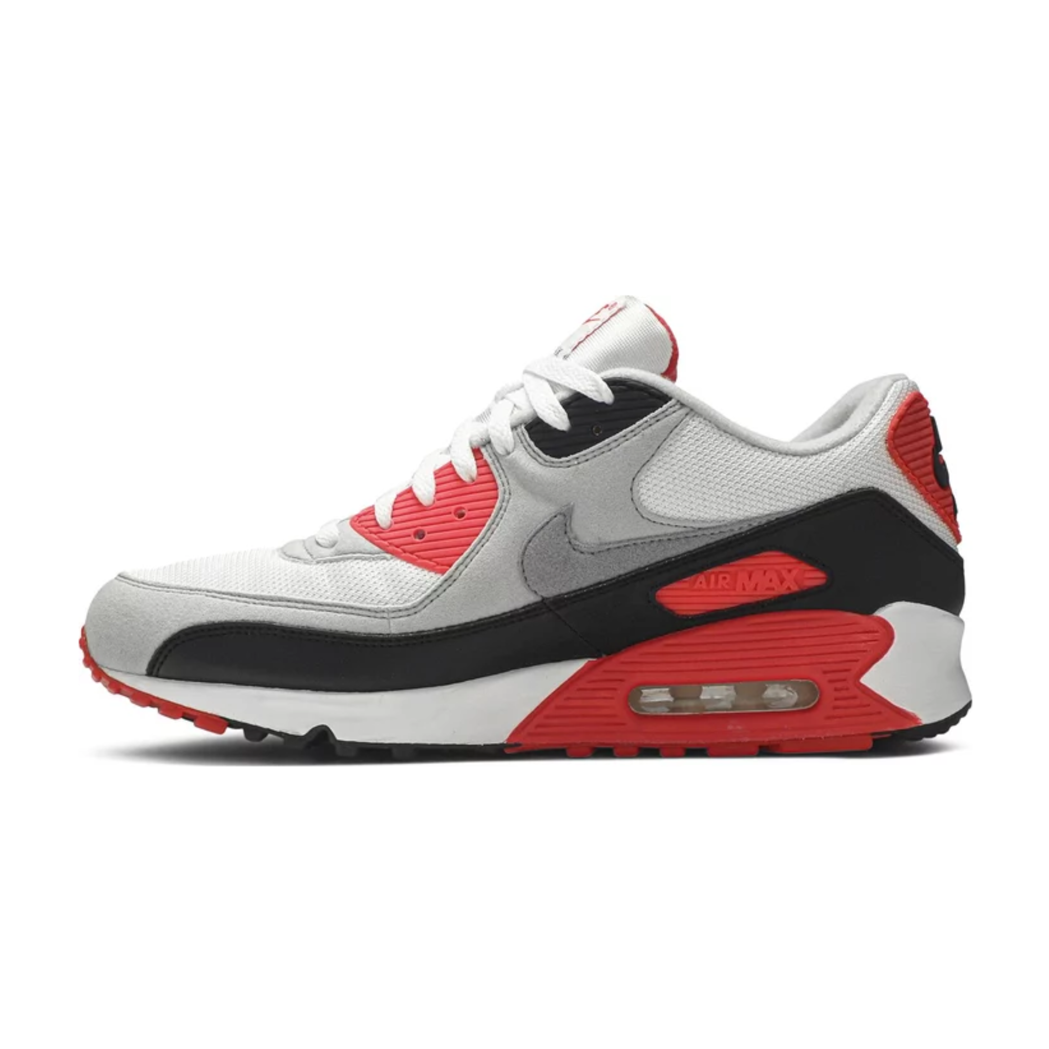 Nike Air Max 90 Running Shoes (2008 Retro) - Infrared, White, Cement Grey & Black | Men's Athletic Sneakers for Jogging, Gym Workouts & Casual Wear