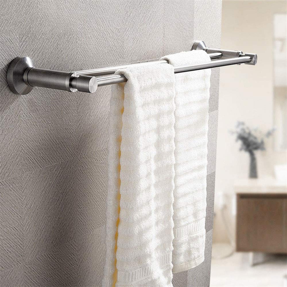 Stainless Steel Single Pole Towel Bar 24 Inch - SUS304 Rustproof Bathroom Towel Rack - Matte Brushed Finish for Modern Home Decor - Perfect for Bathrooms, Kitchens, and Guest Rooms