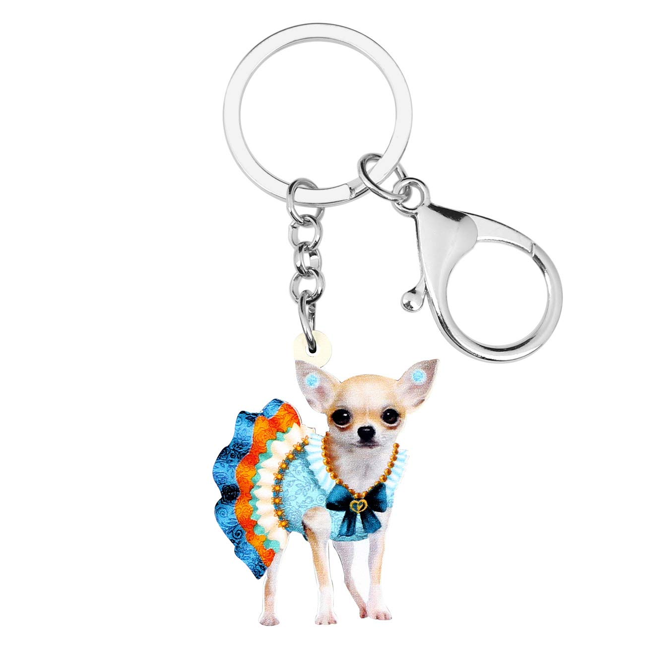 BONSNY Acrylic Chihuahua Keychain - Pet Lover Gift for Bags & Cars