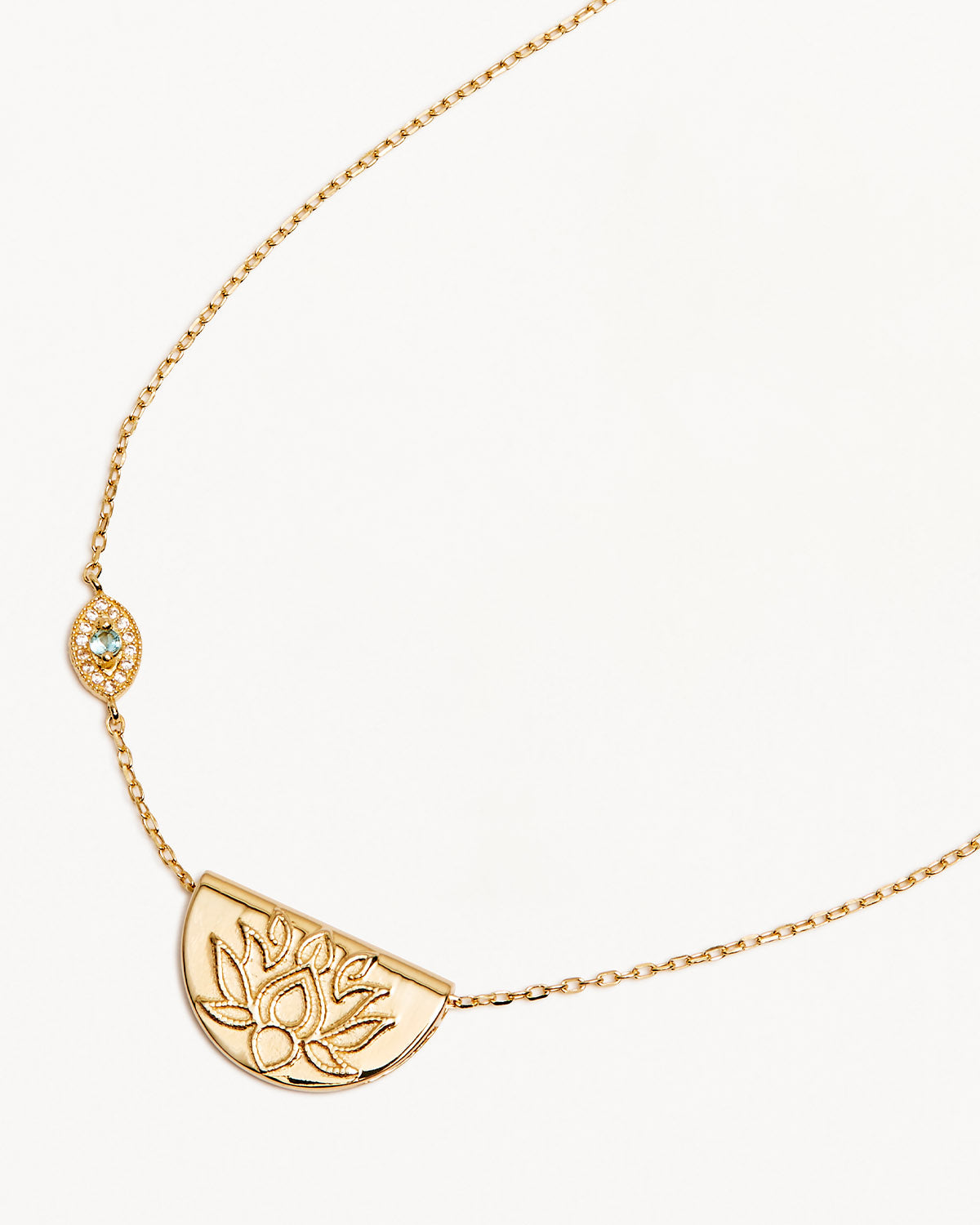 18K Gold Vermeil Eye of Peace Lotus Pendant Necklace for Women - Elegant Spiritual Jewelry Gift for Meditation, Yoga & Special Occasions