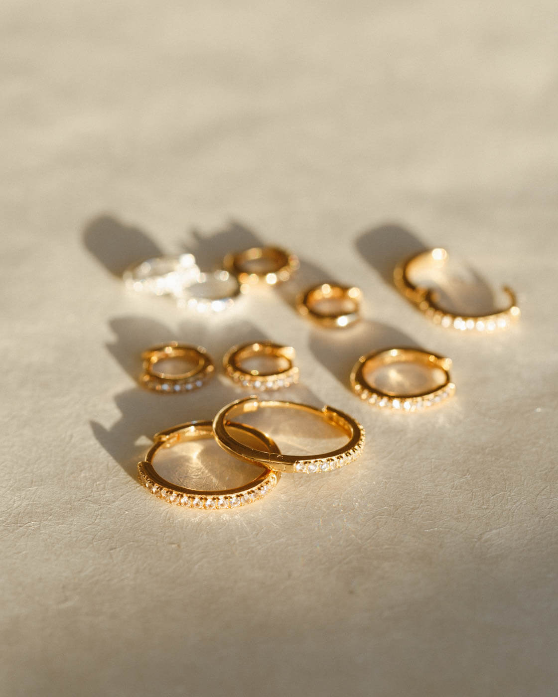Ophelia White Sapphire Hoop Earrings for Women - Elegant Sterling Silver Stud Earrings for Everyday Wear & Special Occasions