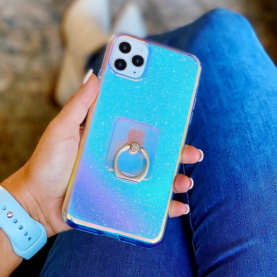 Glitter Nebula iPhone Case - Sparkling Galaxy Design Protective Cover for iPhone 13/14/15 Pro Max - Trendy & Durable Phone Case for Everyday Use & Special Occasions