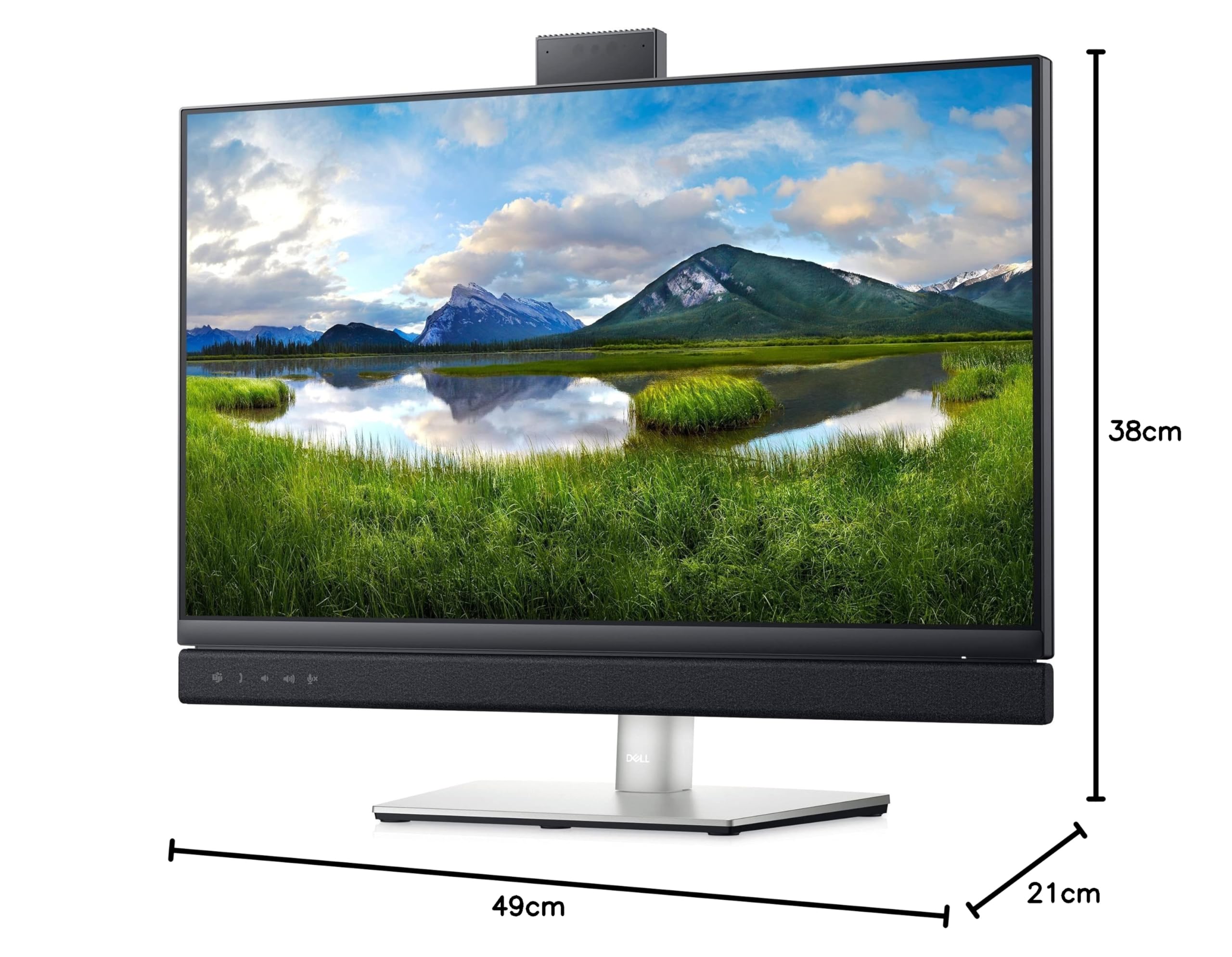 Dell 24 Inch Video Conferencing Monitor - C2422HE with POP-UP 5MP IR Camera, Dual 5W Speakers, Microsoft Teams Button | Perfect for Remote Work & Online Meetings