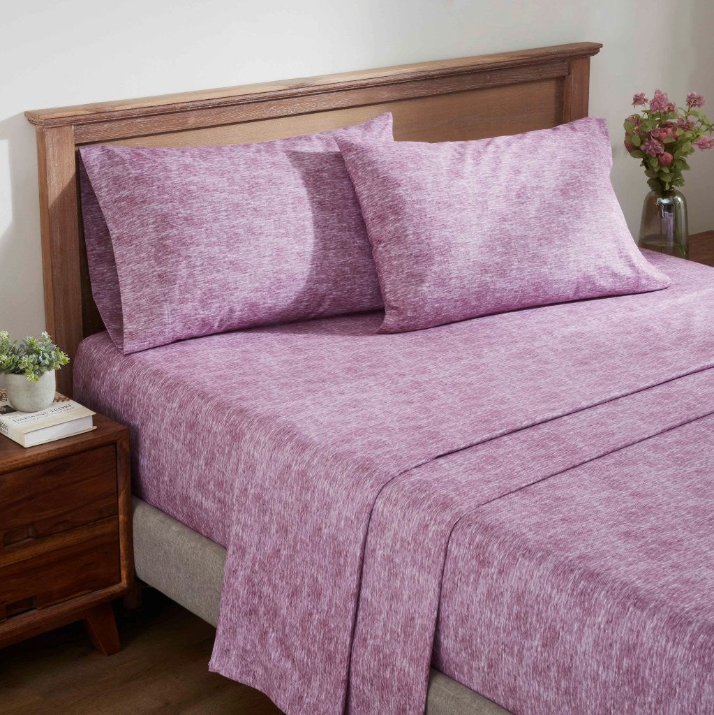 Premium Melange Flannel Cotton Two-Toned Brushed Deep Pocket Sheet Set - Ultra Soft & Cozy for Winter Nights, Perfect for Bedroom Comfort & Warmth