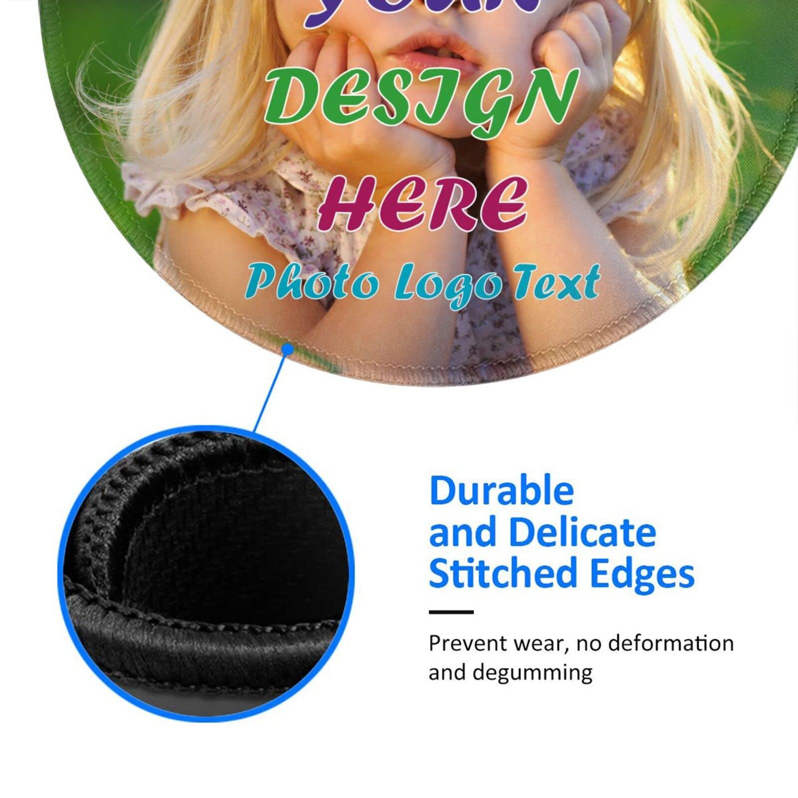 Custom 8 Inch Round Mouse Pad - Personalized Photo, Name & Text Mousepad for Computer, Laptop, Desk - Perfect for Gaming, Office & Home Workspace