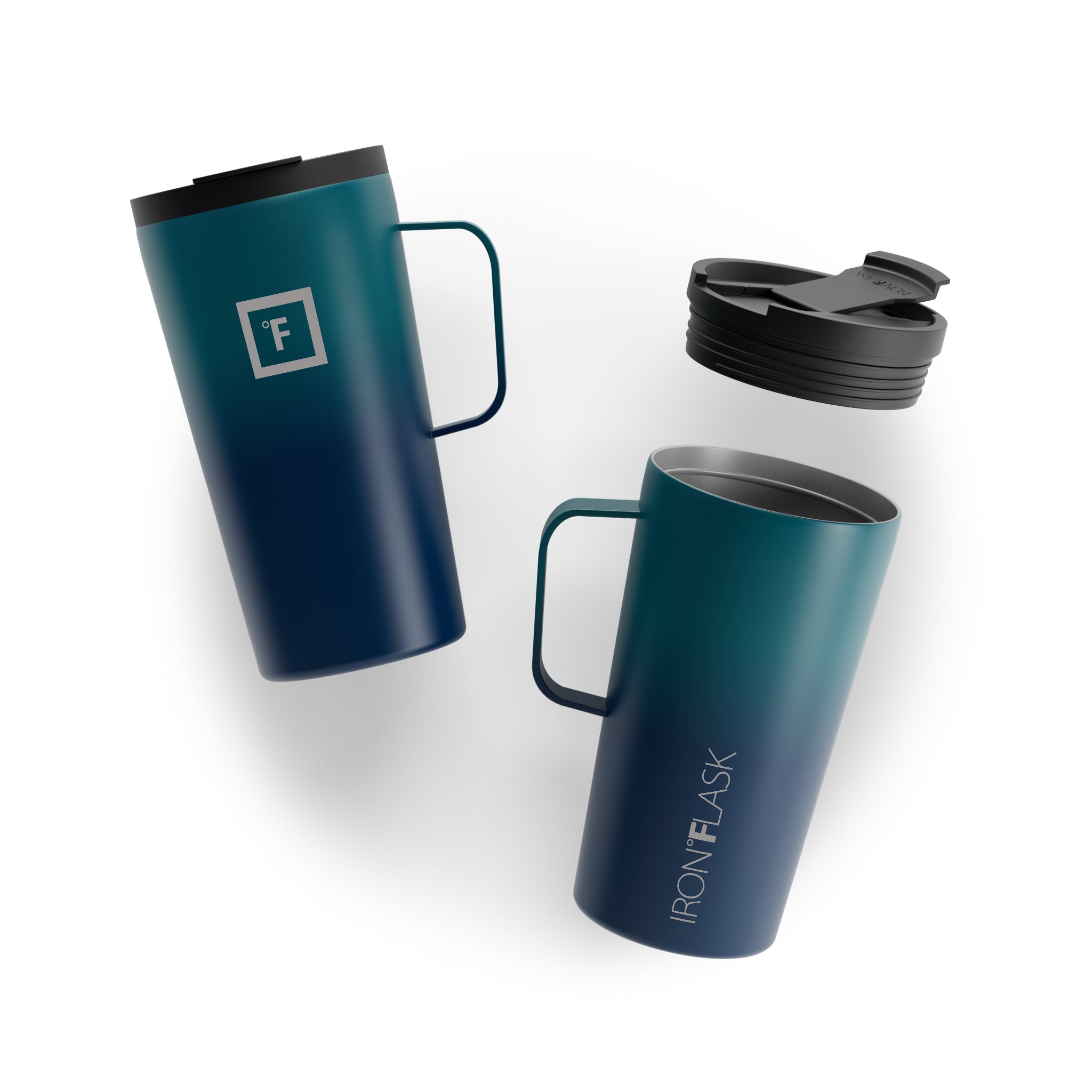 16 Oz Grip Coffee Mug 2.0 - Non-Slip Handle, Durable Ceramic Travel Mug for Hot & Cold Drinks - Perfect for Office, Commute, Camping and Outdoor Activities