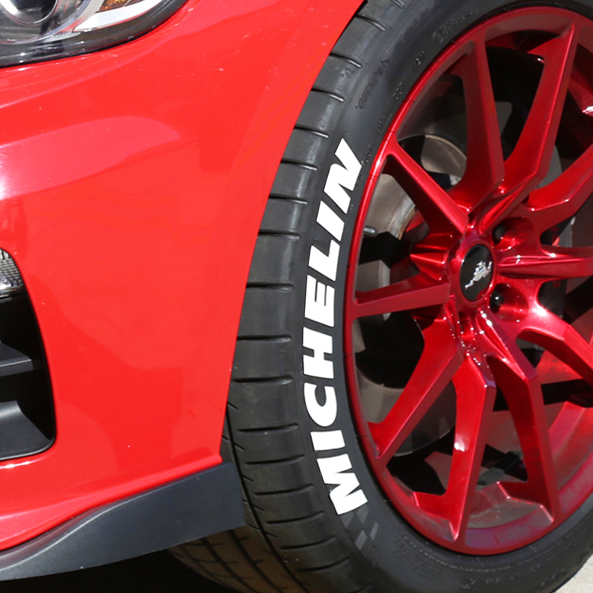 Michelin Tire Lettering Stickers - Permanent White Decals with Glue & 2oz Touch-Up Cleaner for 19-21 Inch Wheels (1.50 Inches, 4 Pack) - Perfect for Car Enthusiasts & Custom Vehicle Styling