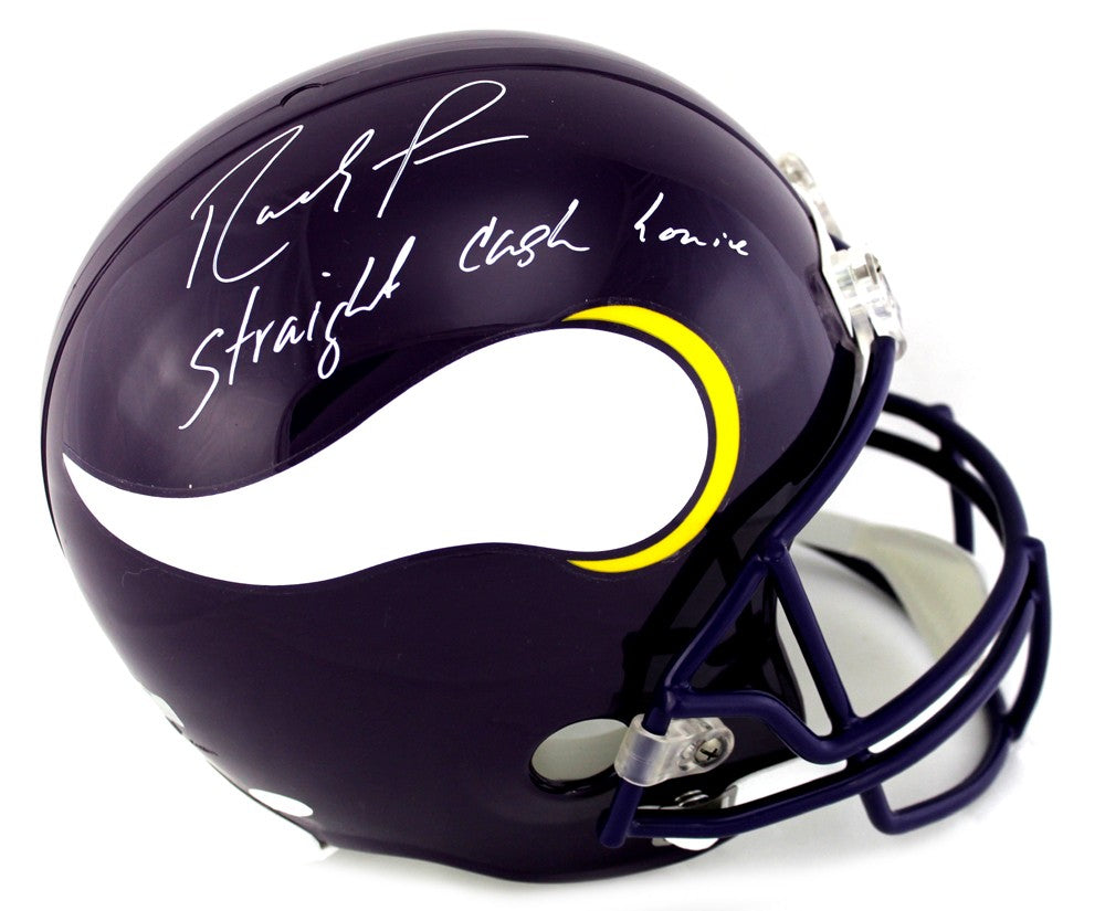 Randy Moss Autographed Minnesota Vikings Riddell Throwback Full Size NFL Helmet with 