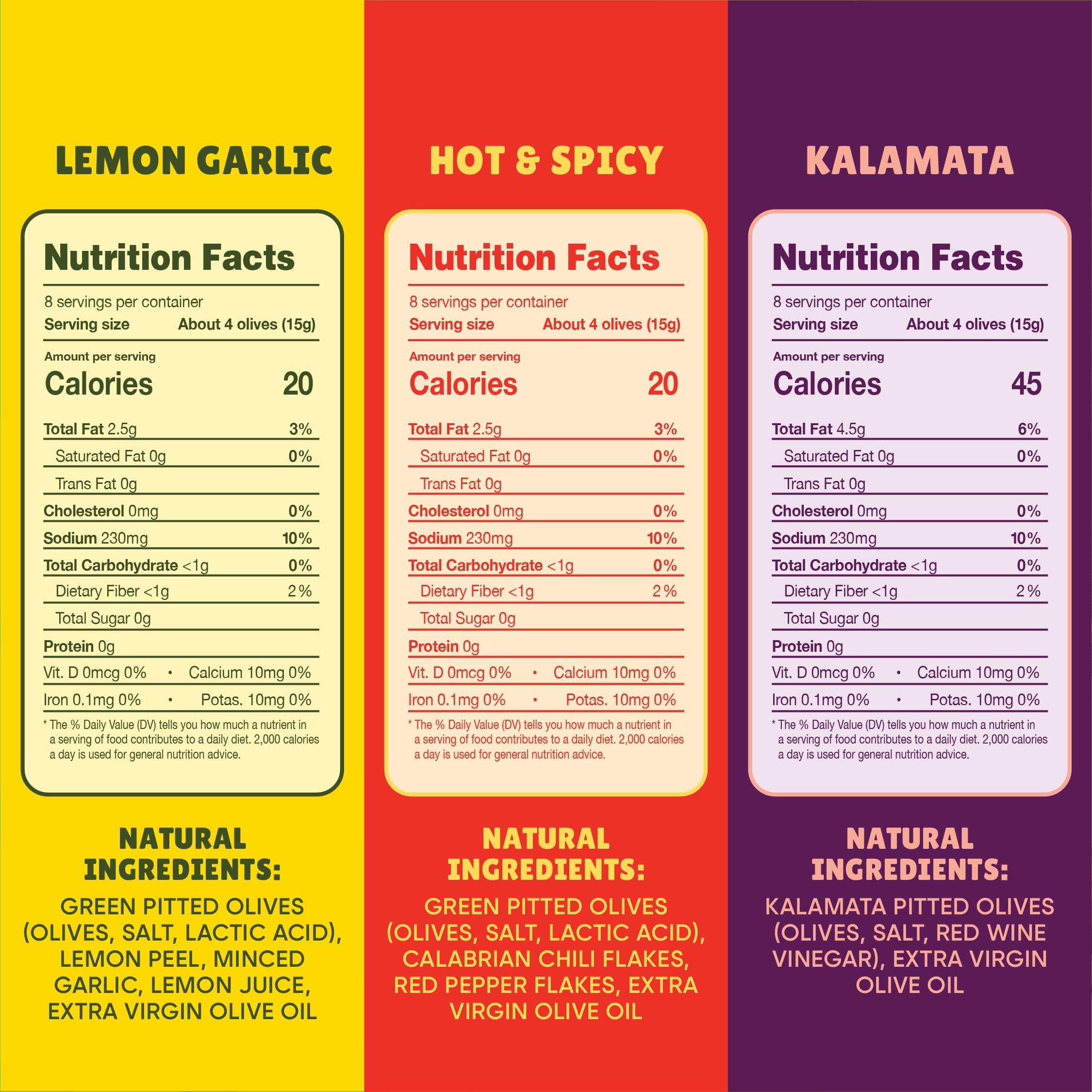 Freestyle Snacks Olive Snack Packs - Fresh Pitted Kalamata & Green Olives from Greece, Jumbo-Sized, All Natural, Non-GMO, Paleo & Keto Friendly, Sugar-Free Healthy Snacks - Variety Pack (6 Pack, 4oz Each) - Perfect for Office, Travel, Picnics & Low-Carb Diets