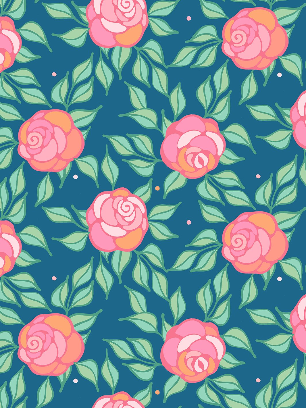 Barbie™ 'Groovy Floral' Wallpaper in Cadet Blue - Vintage Inspired Peel and Stick Wallpaper for Bedroom, Nursery & Home Decor