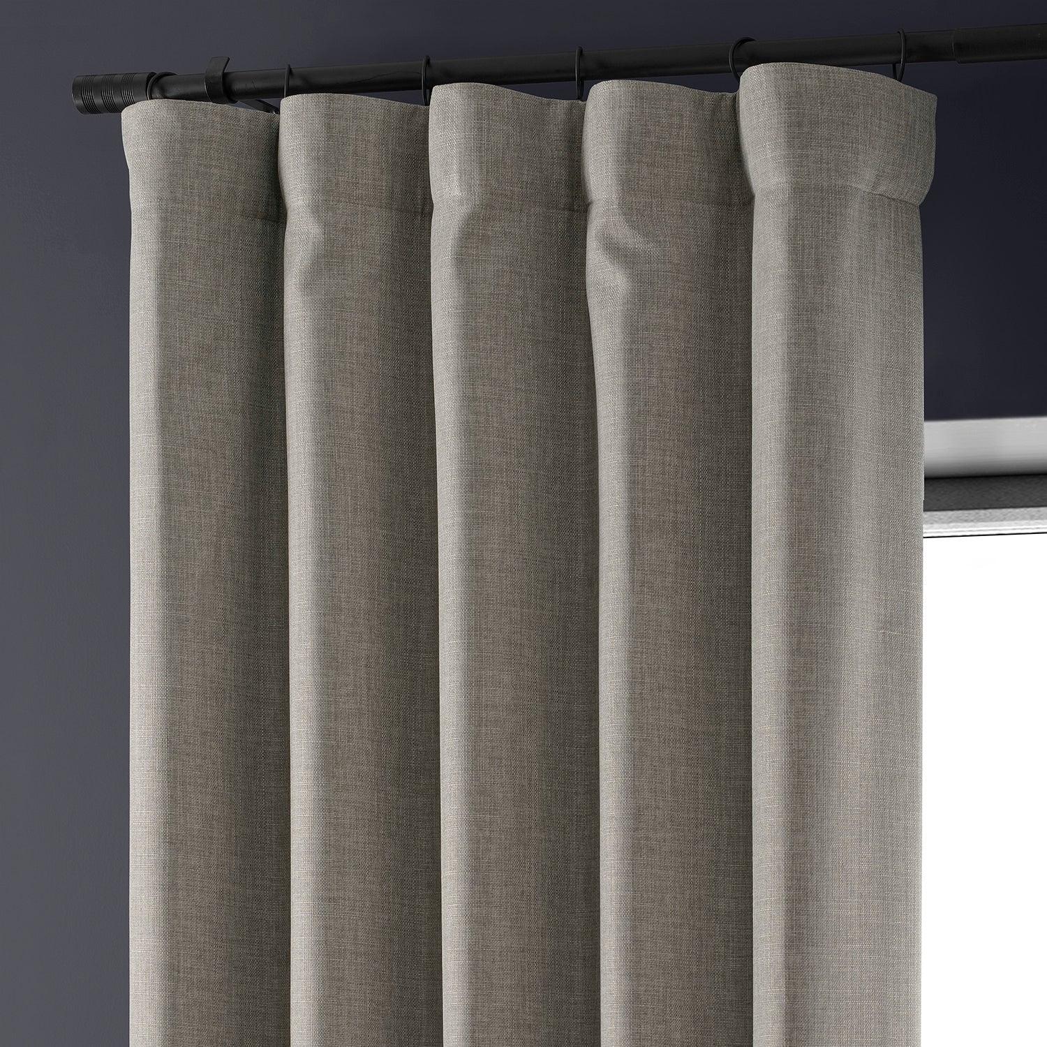 Blackout Curtains for Bedroom - Destination Slate Faux Linen Hotel Style Window Drapes - Perfect for Home, Office & Nursery (54x84 Inches)