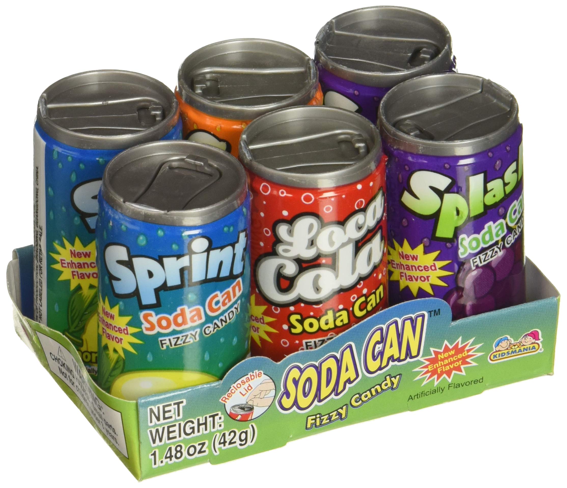 Kidsmania Soda Can Fizzy Candy - 72 Can Variety Pack of Assorted Flavors | Fun Party Favors, Birthday Treats & Classroom Rewards for Kids
